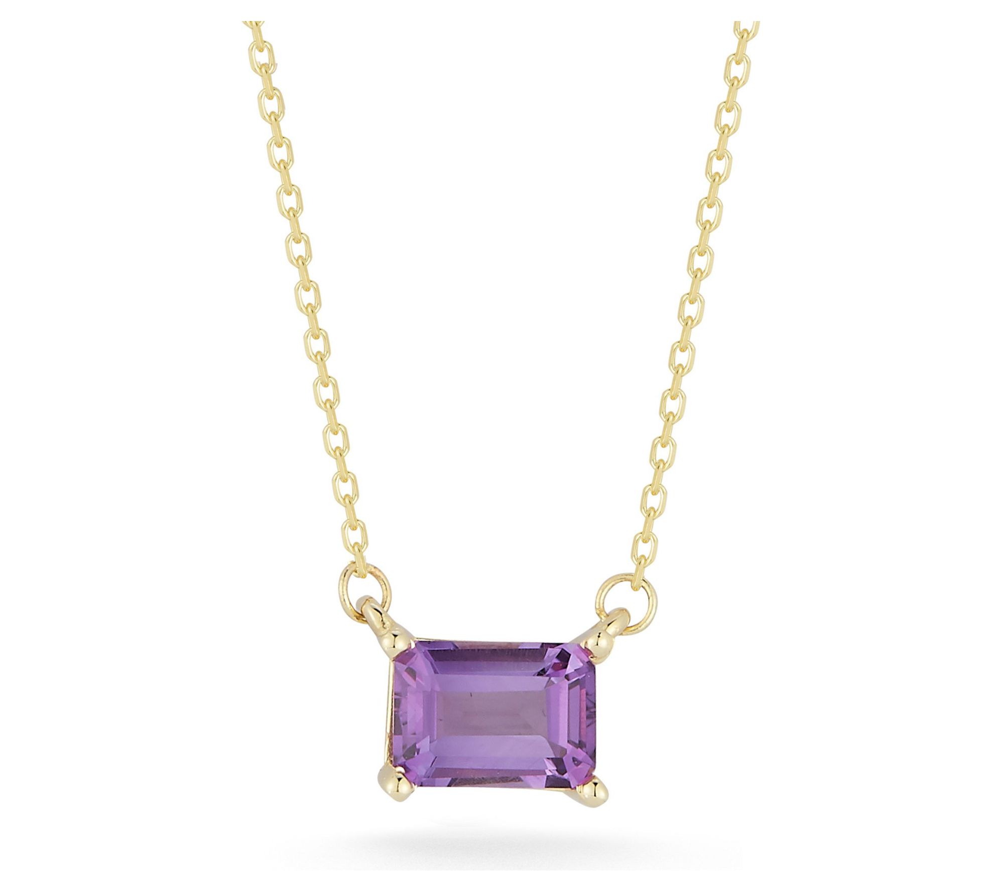Luminosa Gold Emerald Cut Gemstone Necklace, 14K