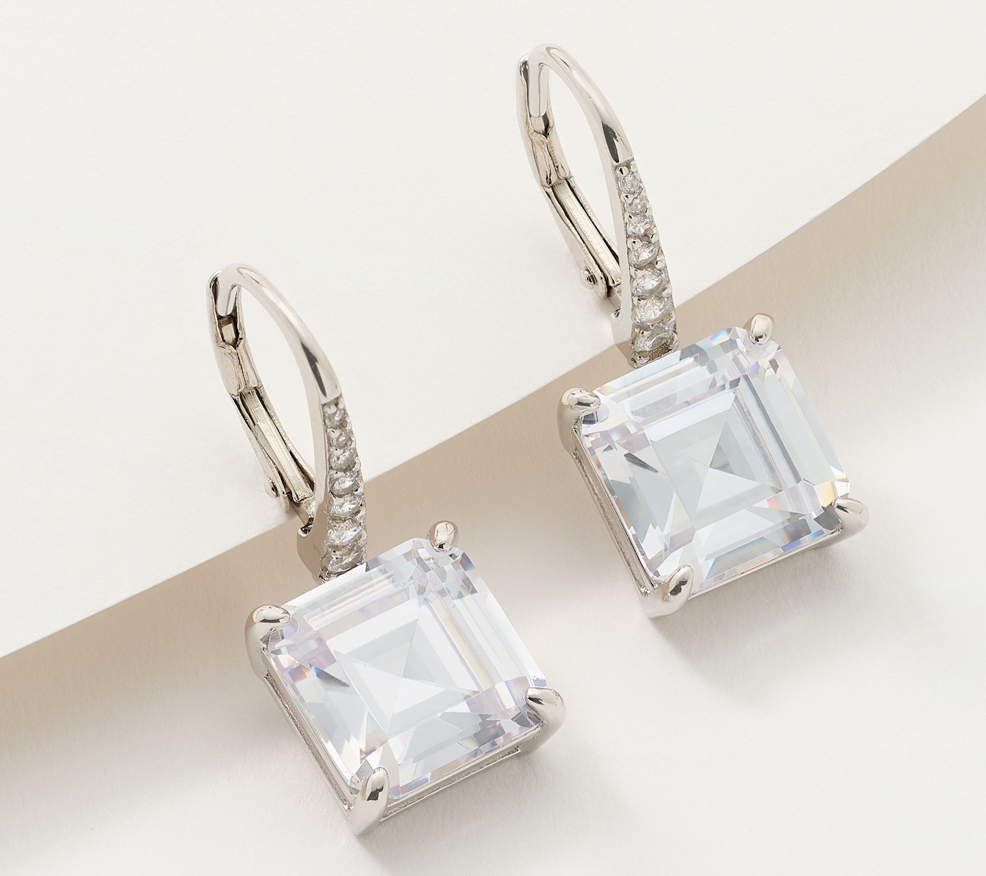 Qvc diamonique store leverback earrings