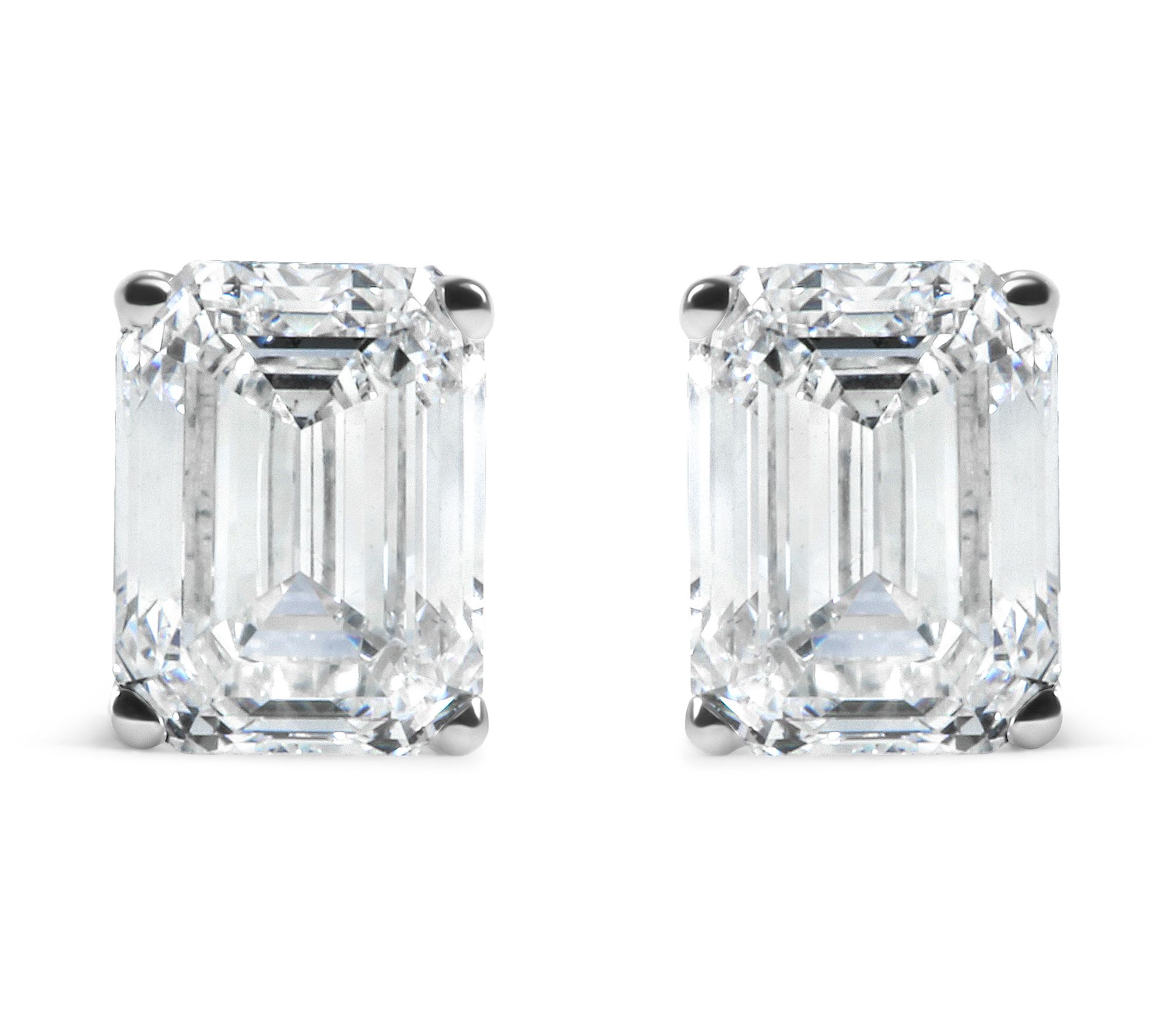 Haus of Brilliance Emerald Cut Lab-Grown Diamon d Earrings, 14