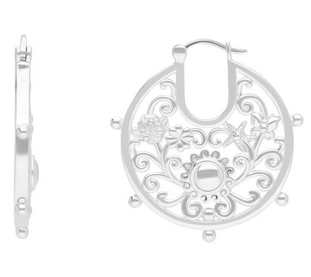 Goddaughters Sterling Silver Goddess Scroll Earrings