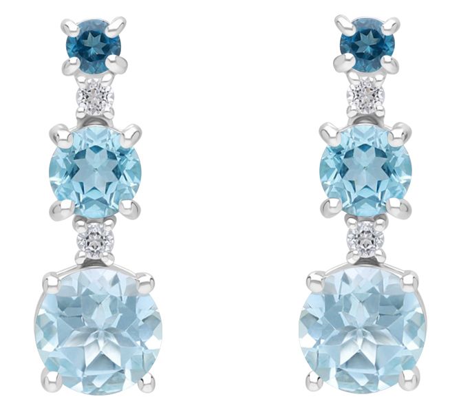 Ariva Sterling Silver Blue Topaz Ombre Earrings