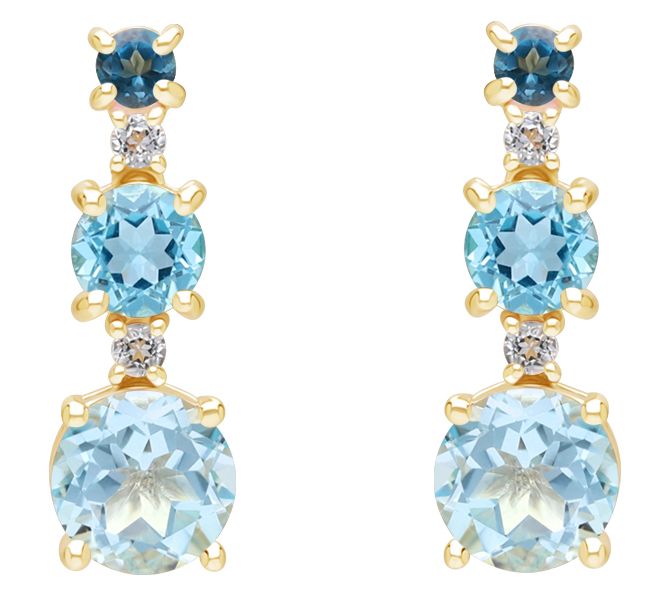 Ariva Sterling Silver Blue Topaz Ombre Earrings