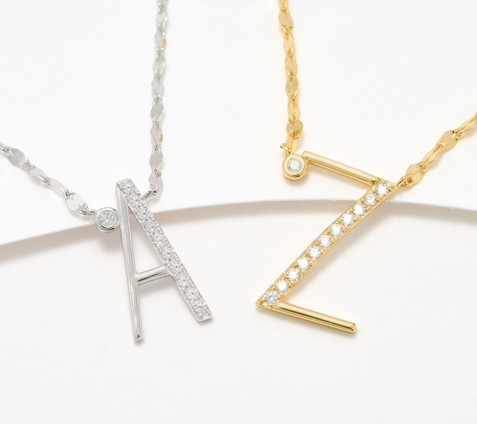 Diamonique initial necklace discount