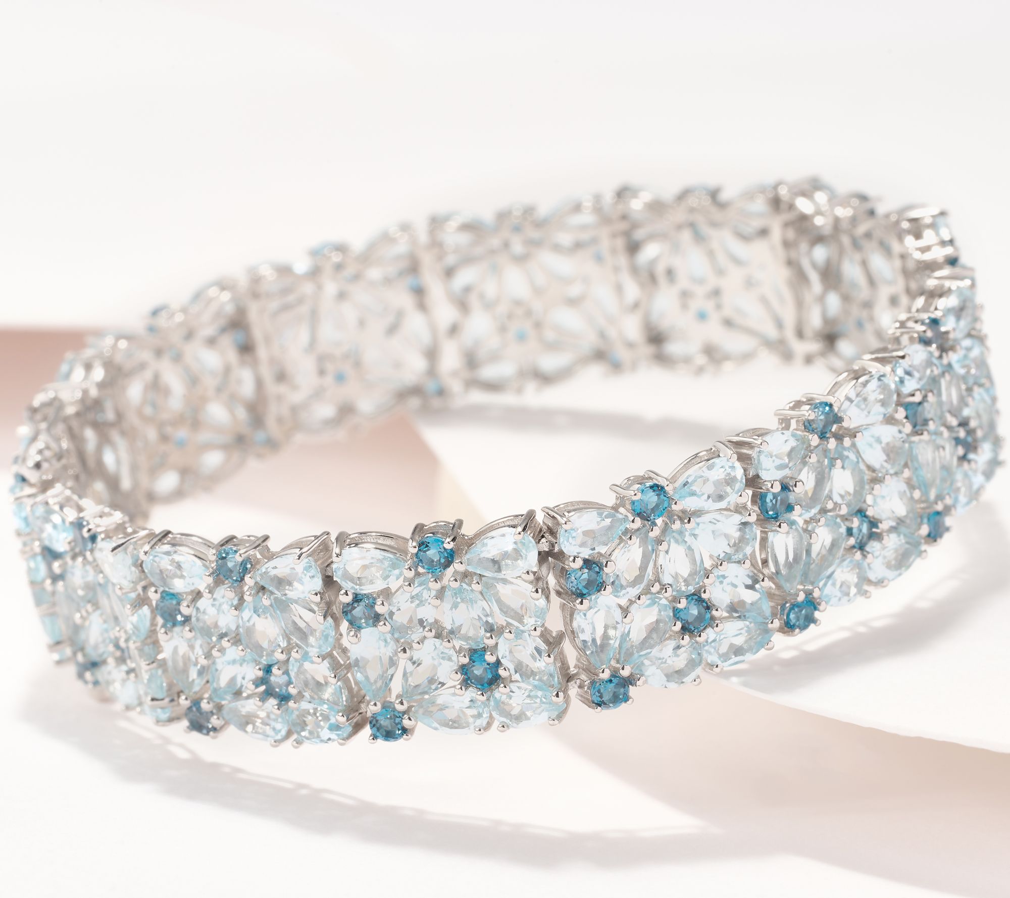 Affinity Gems Floral Gemstone Bracelet, Sterling Silver