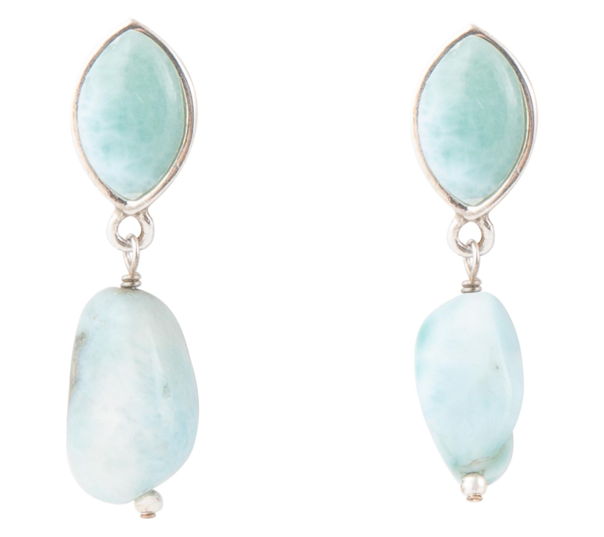 Barse Artisan Crafted Sterling Silver Larimar Drop Earrings
