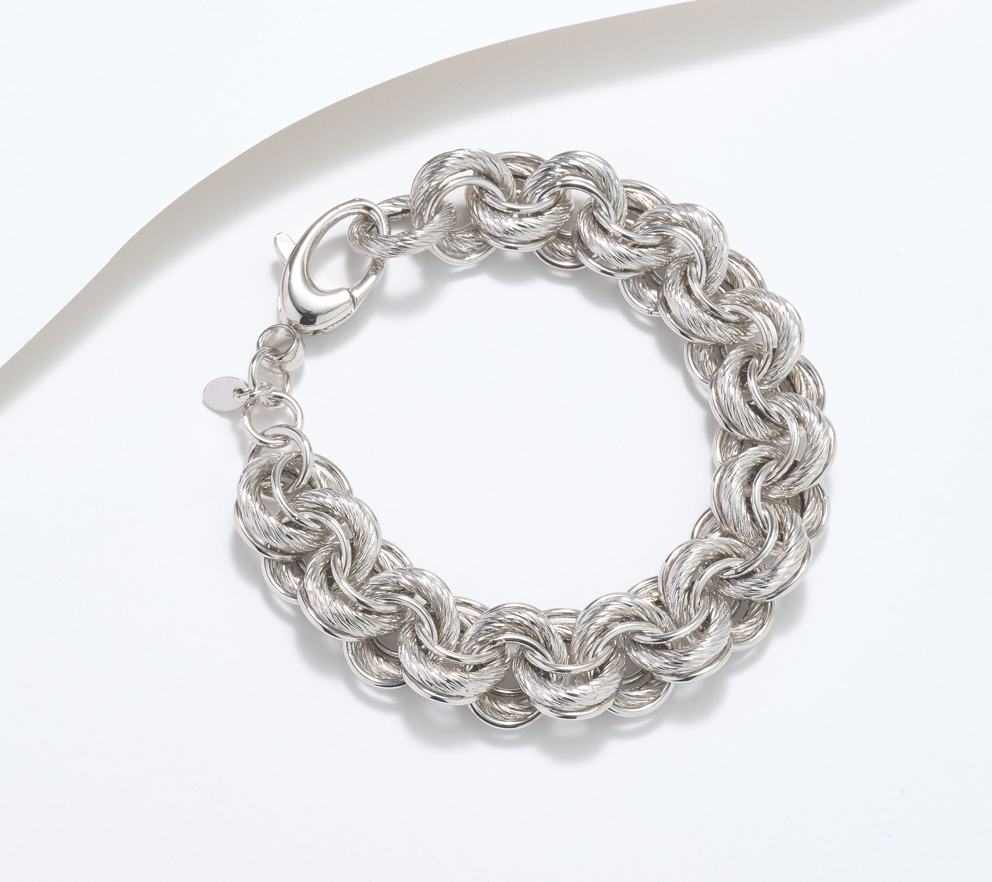 David Markstein Bronze Polished & Ribbed Textured Rolo Bracelet