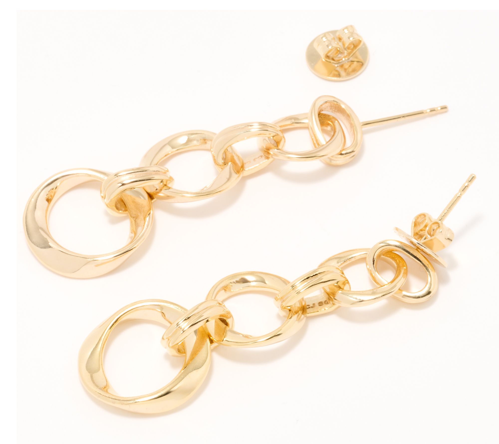 Christian James by Scott Grimes 14K Gold Clad Ripple Circle Drop ...