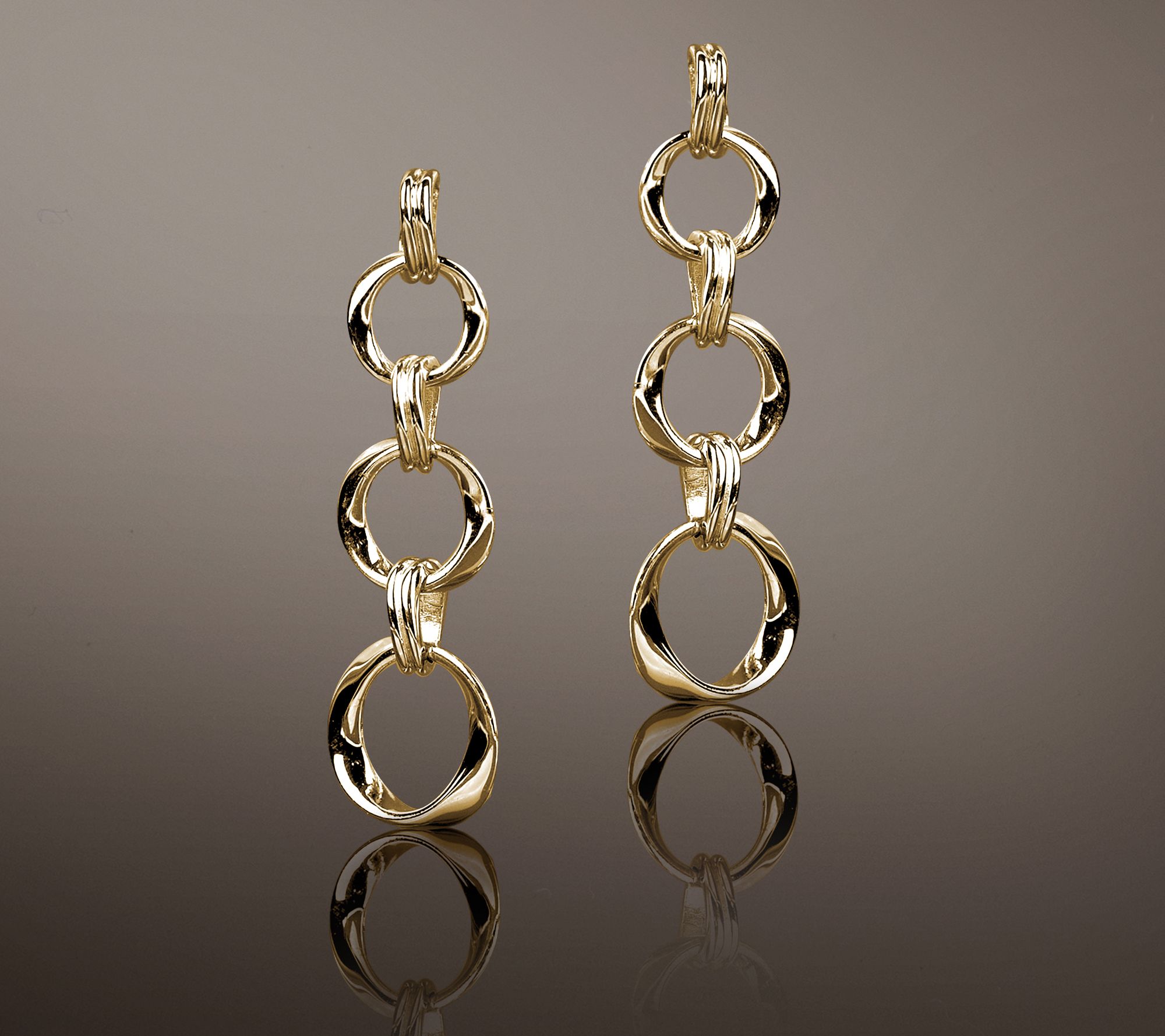 Christian James by Scott Grimes 14K Gold Clad Ripple Circle Drop ...