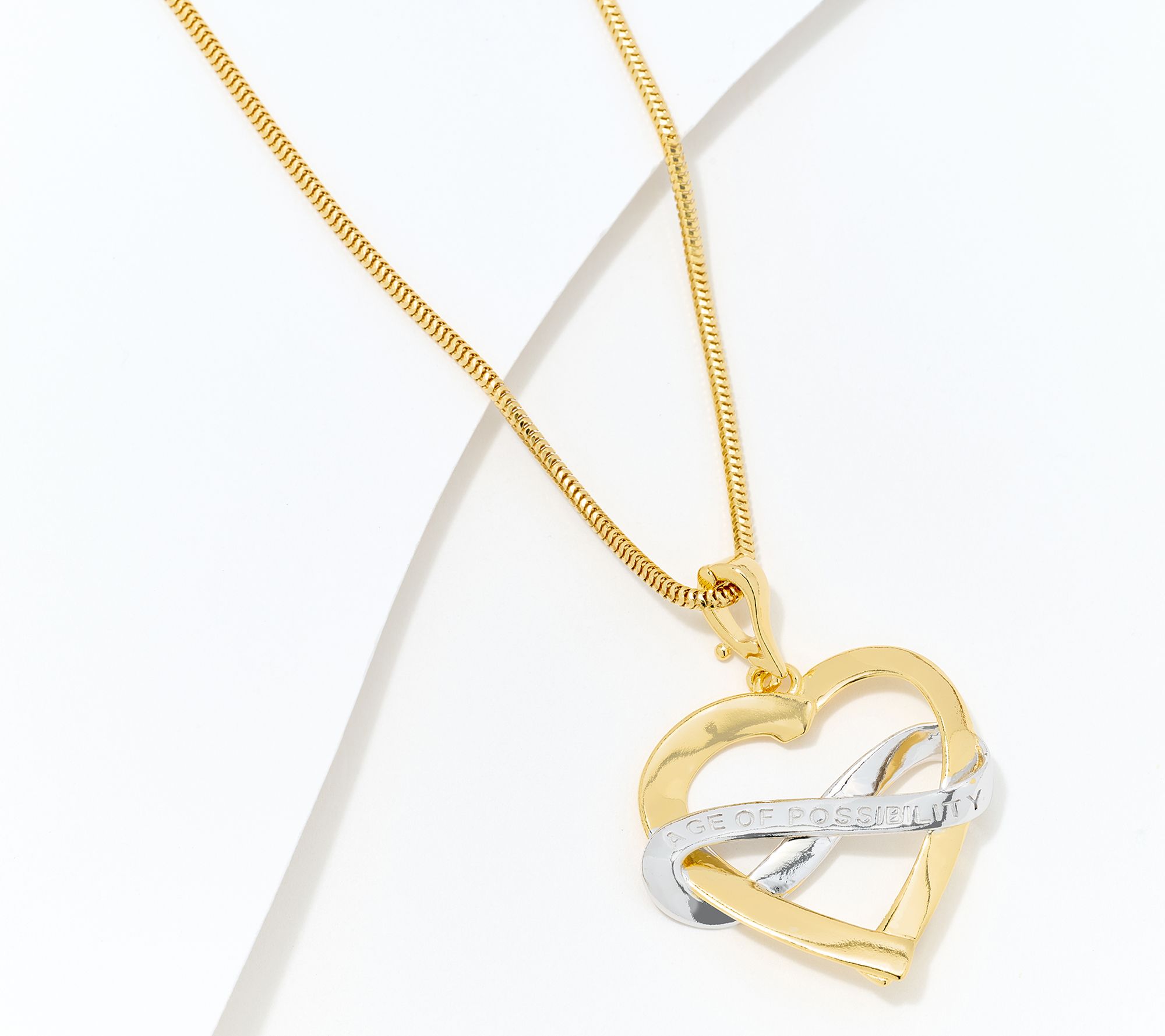 Age of Possibility Heart Pendant w/ 18" Chain, Sterling Silver