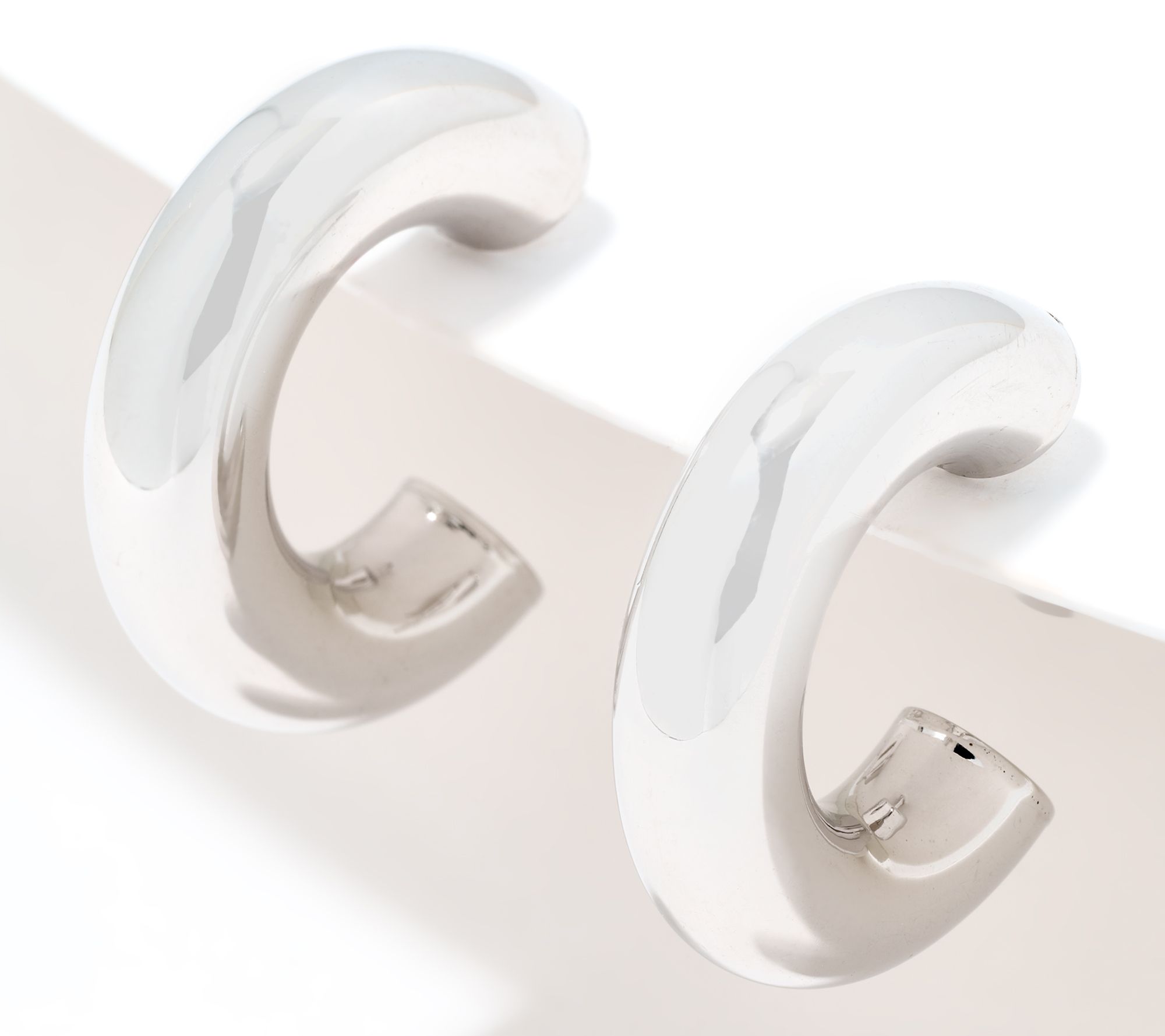 David Markstein Sterling Silver 3/4" Debut Smart Closure Hoop Earrings