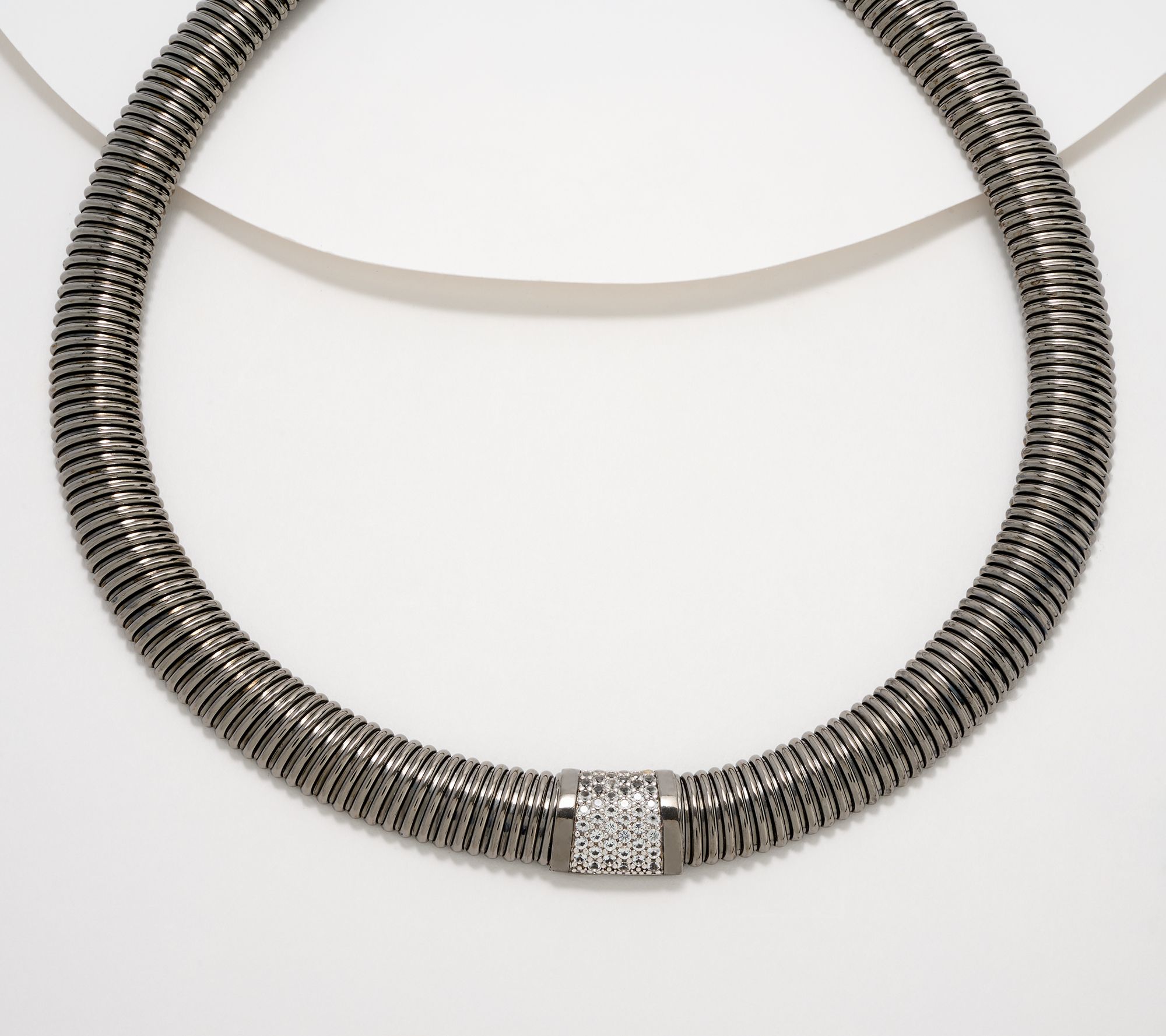"As Is" David Markstein Bronze White Topaz Tubogas 18" Necklace