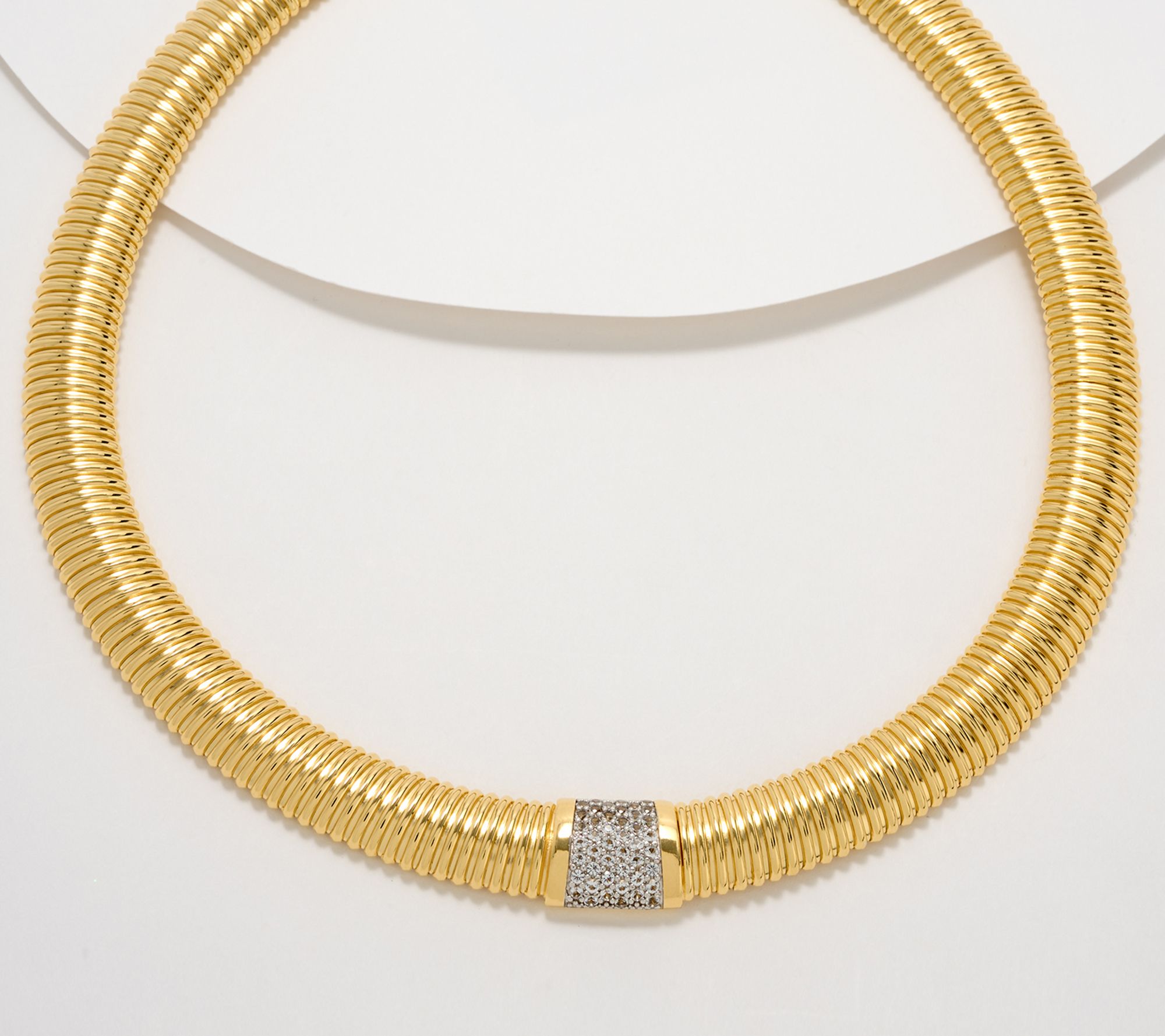 "As Is" David Markstein Bronze White Topaz Tubogas 18" Necklace