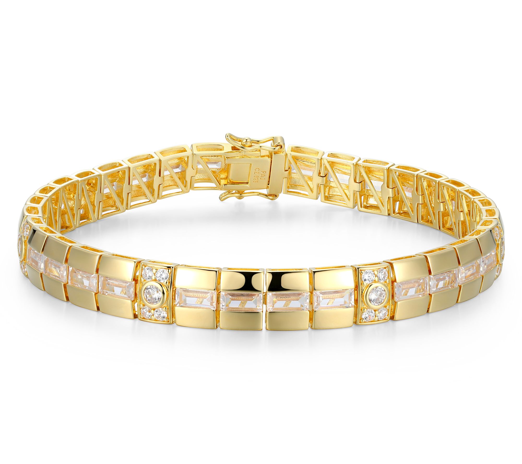 Diamonique Men's 16.55 cttw Square Link Bracelet, Sterling