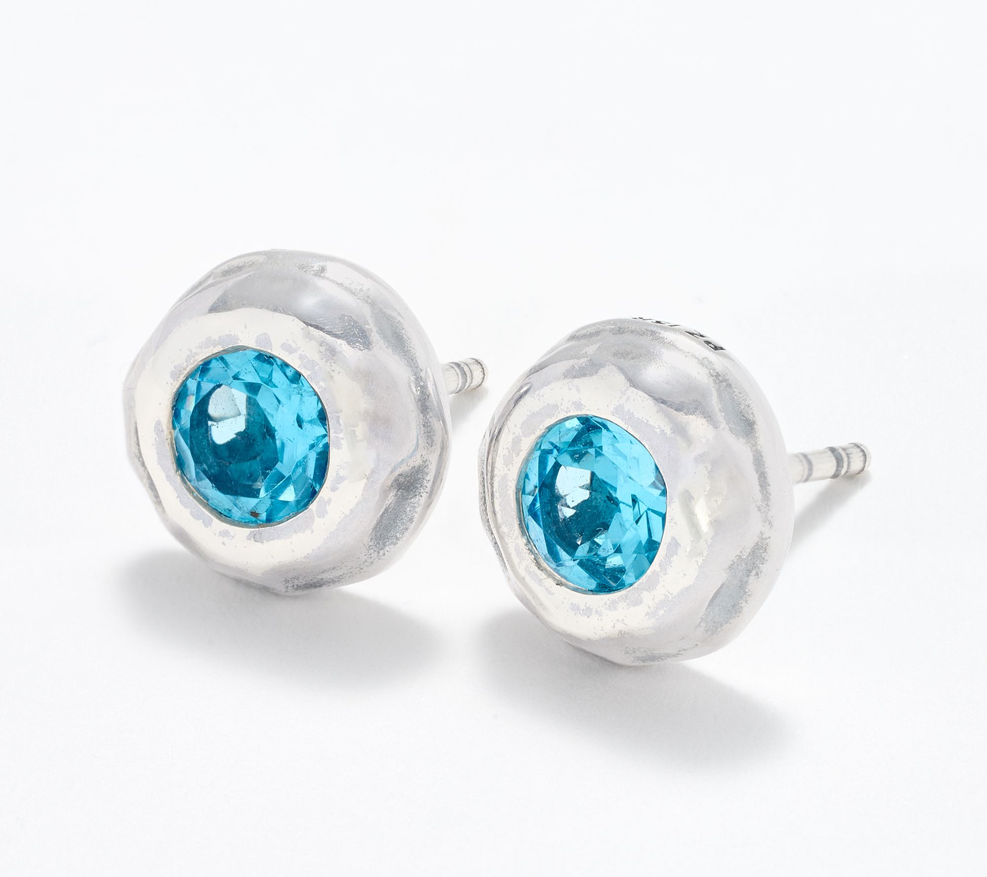 Or Paz Sterling Silver Organic Design Gemstone Stud Earrings