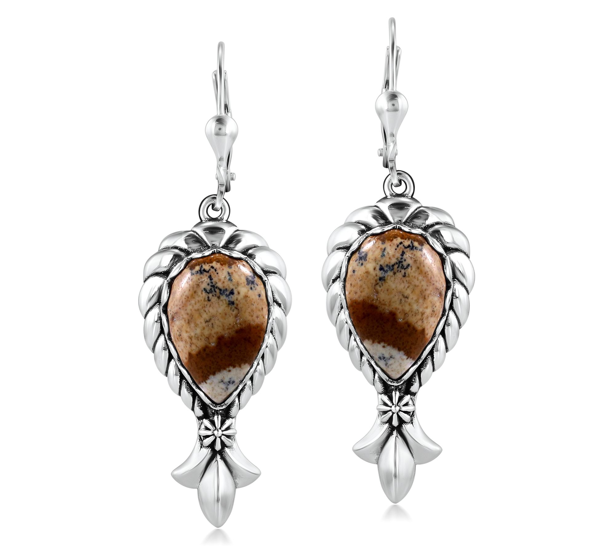 American West Sterling Gemstone Squash BlossomEarrings