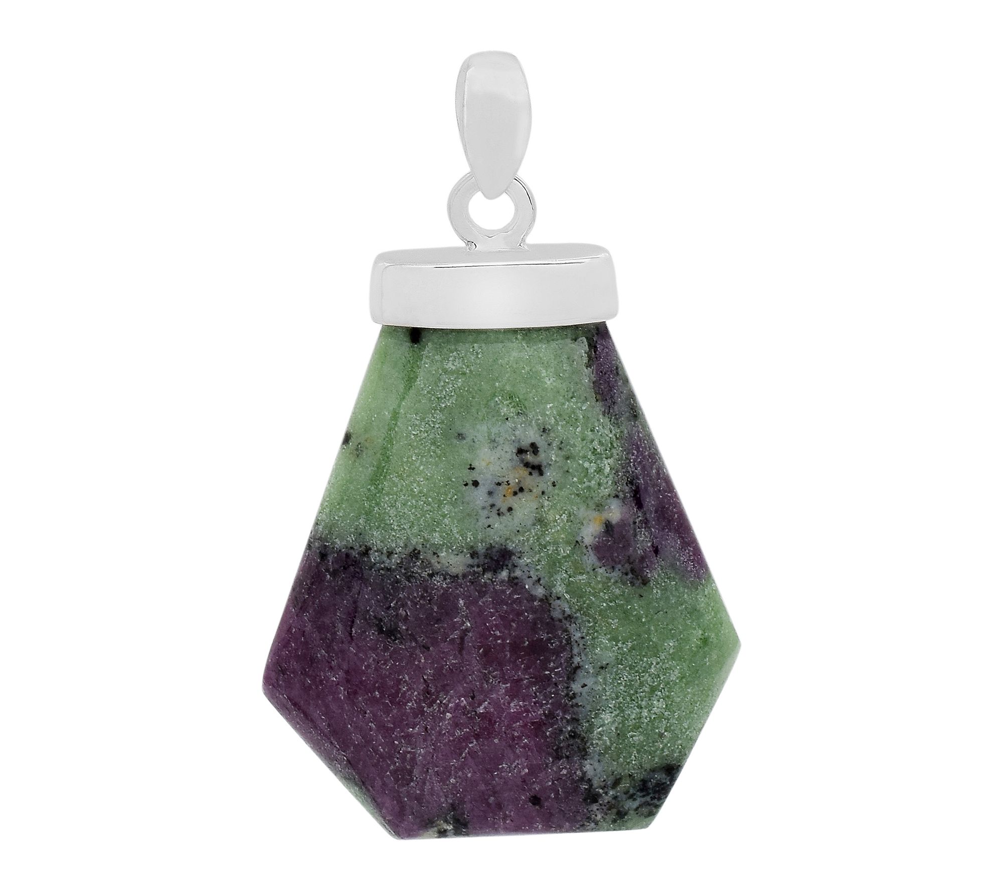 Affinity Gems Ruby Zoisite Solitaire Pendant, Sterling Silver