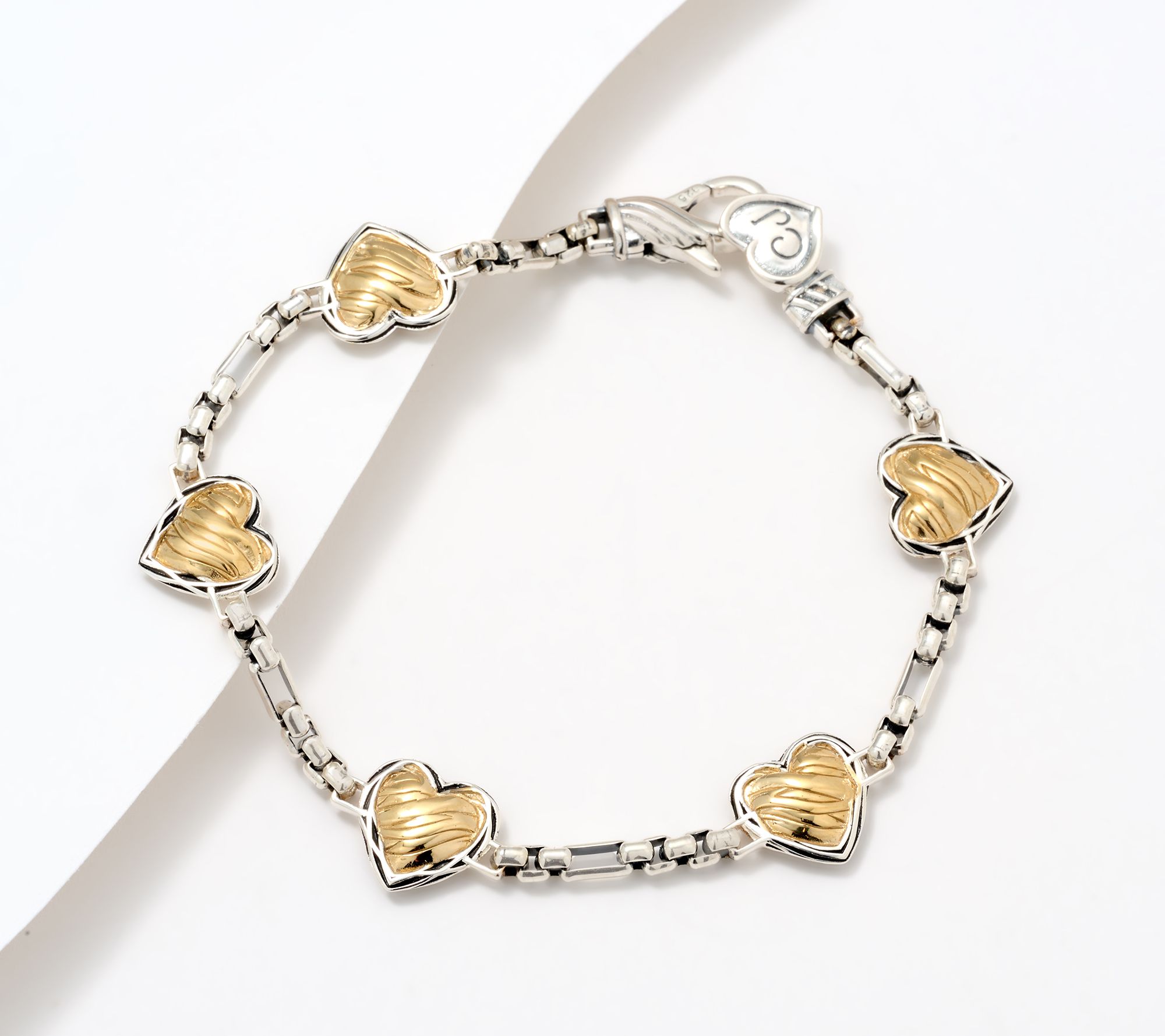 Christian James by Scott Grimes Two-tone Ripple Heart Bracelet 00.0g