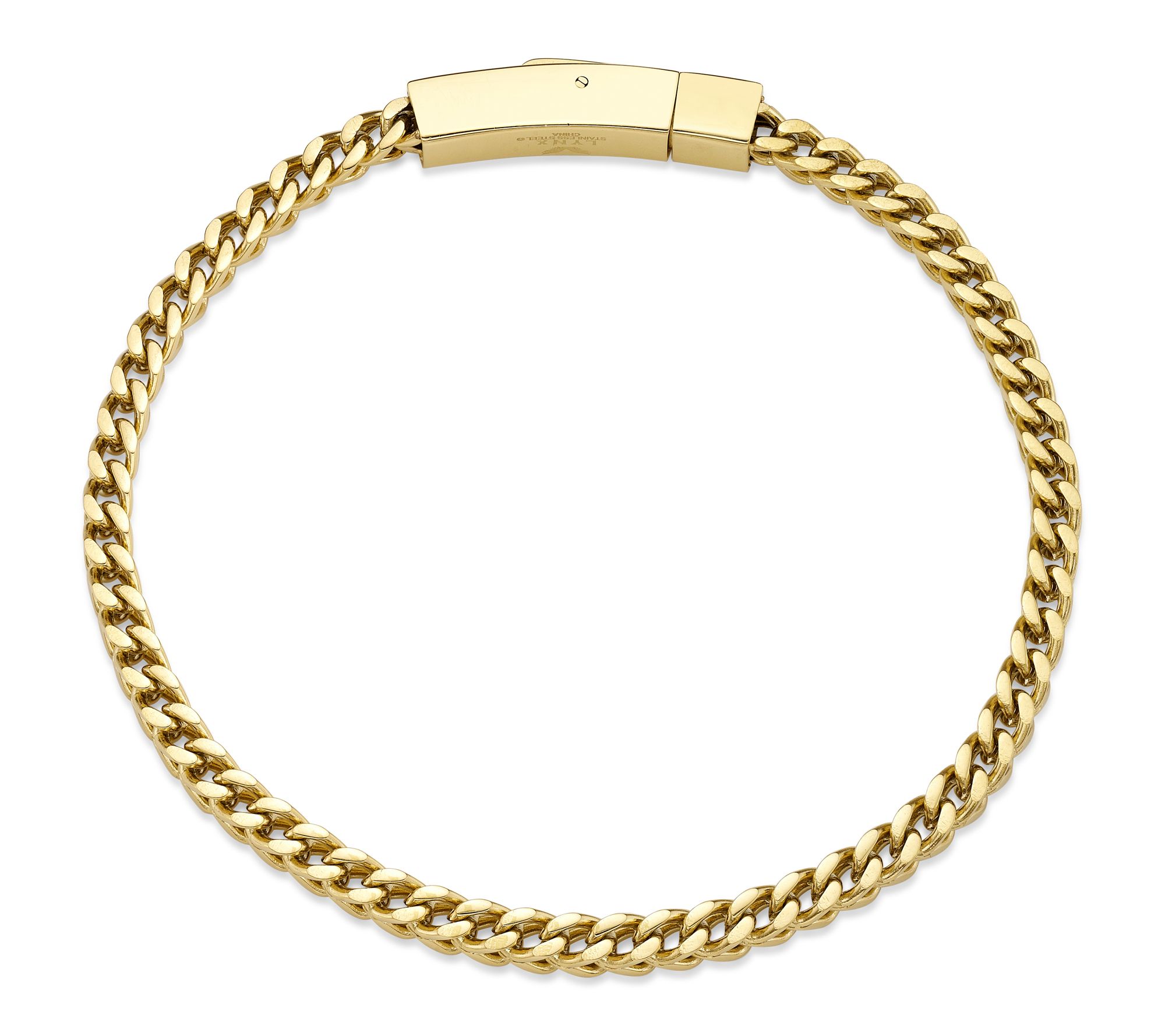LYNX Men's Goldtone Stainless Steel Foxtail Chain Bracelet