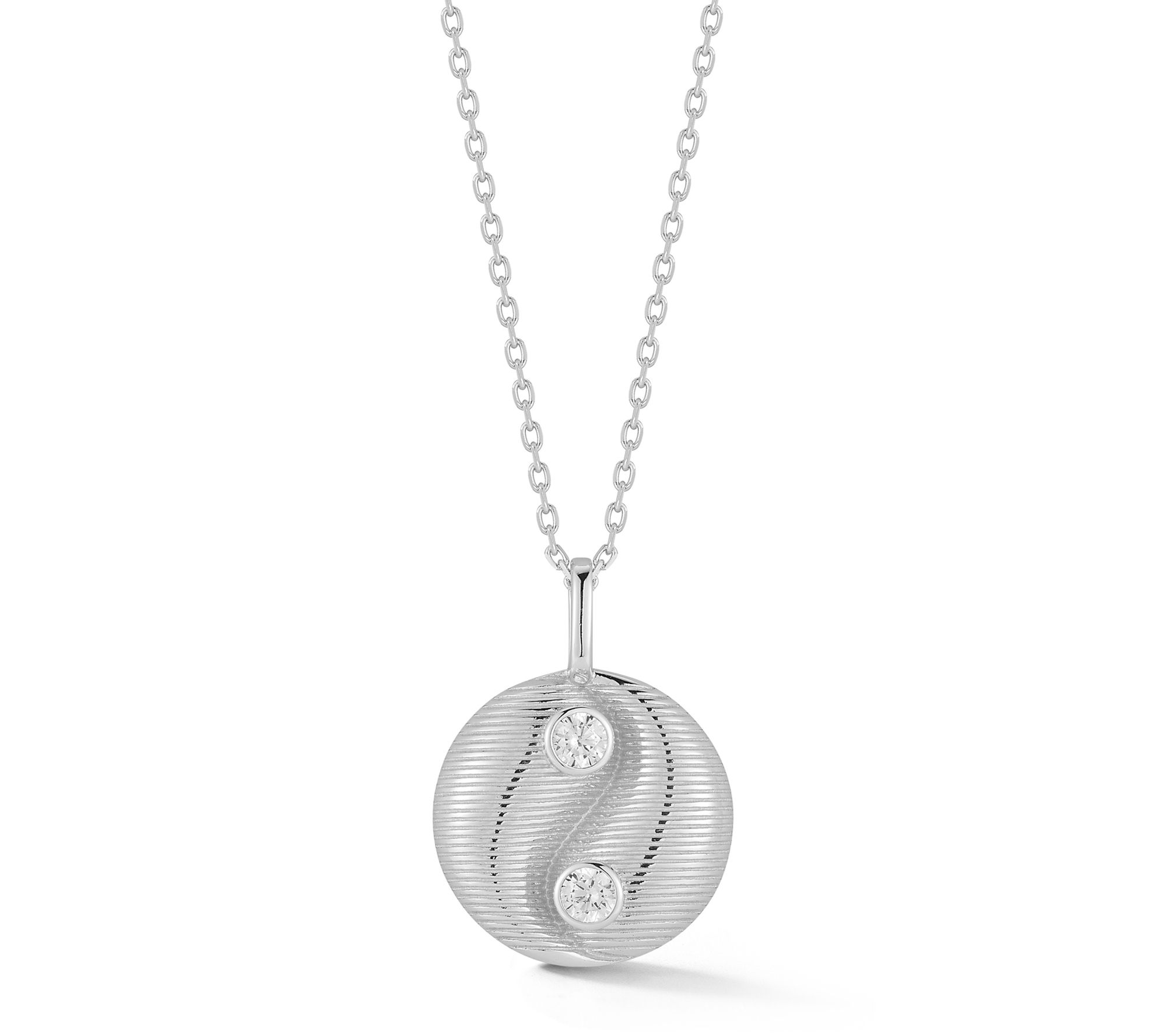 Sterlina Silver Yin Yang Pendant w/ Chain, Sterling