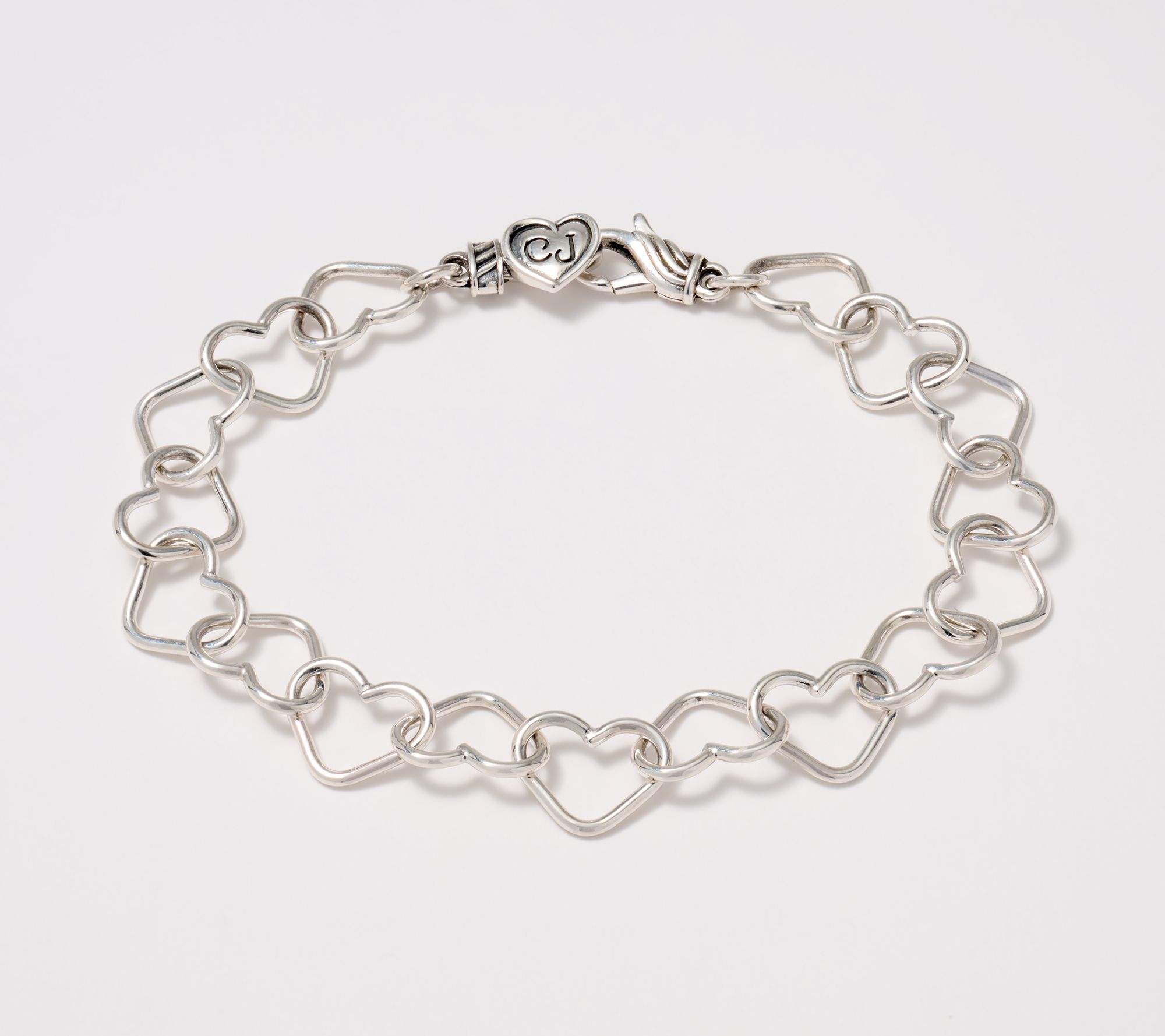 Christian James by Scott Grimes Sterling Heart Interlocking Bracelet 6.7g