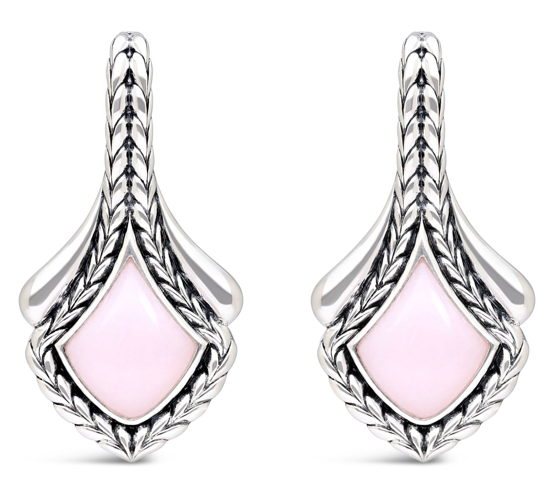 Tiffany Kay Studio Sterling Pink Opal Herringbone Earrings