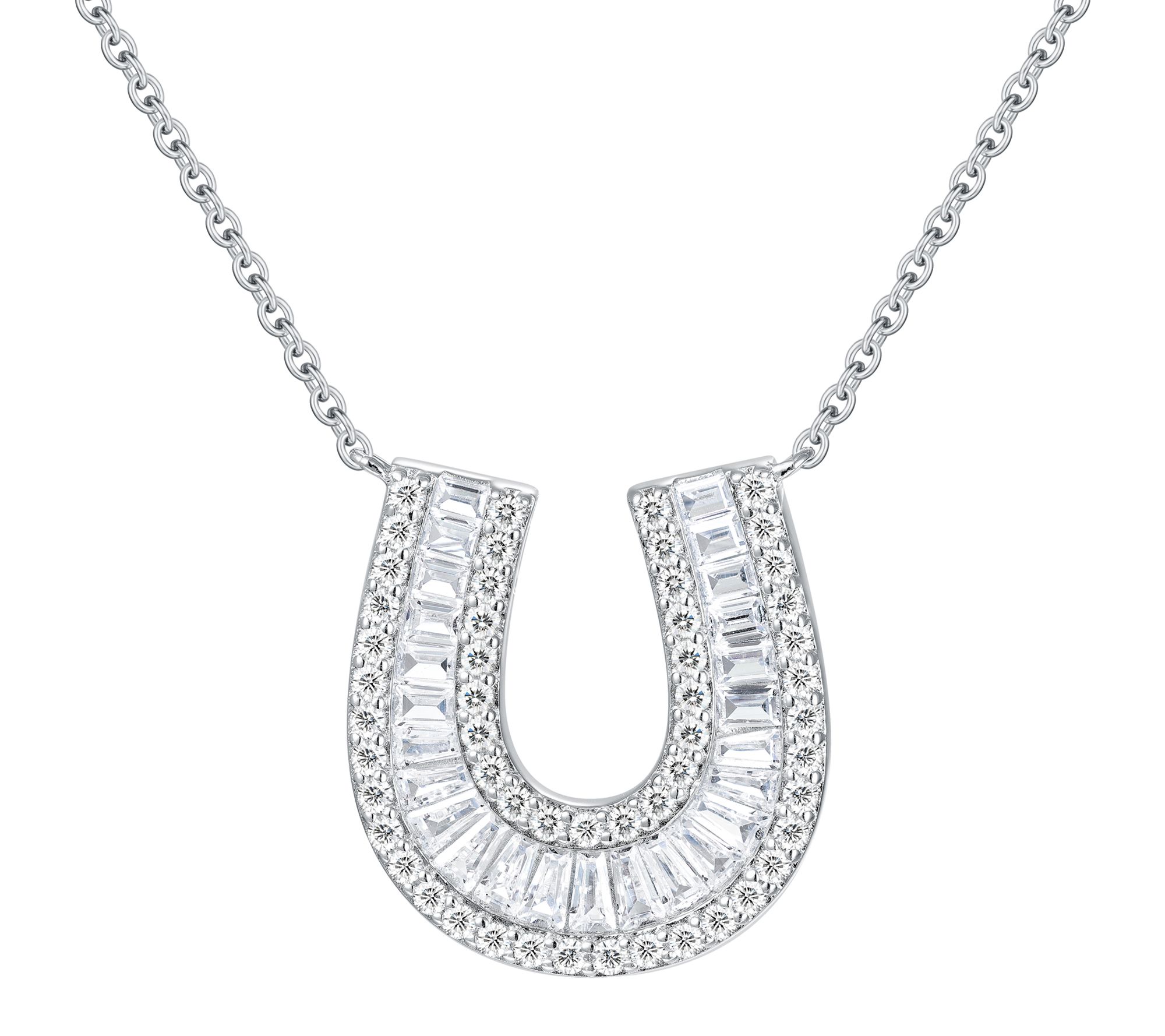 Diamonique x  Jennifer Miller Horseshoe Necklace, Sterling