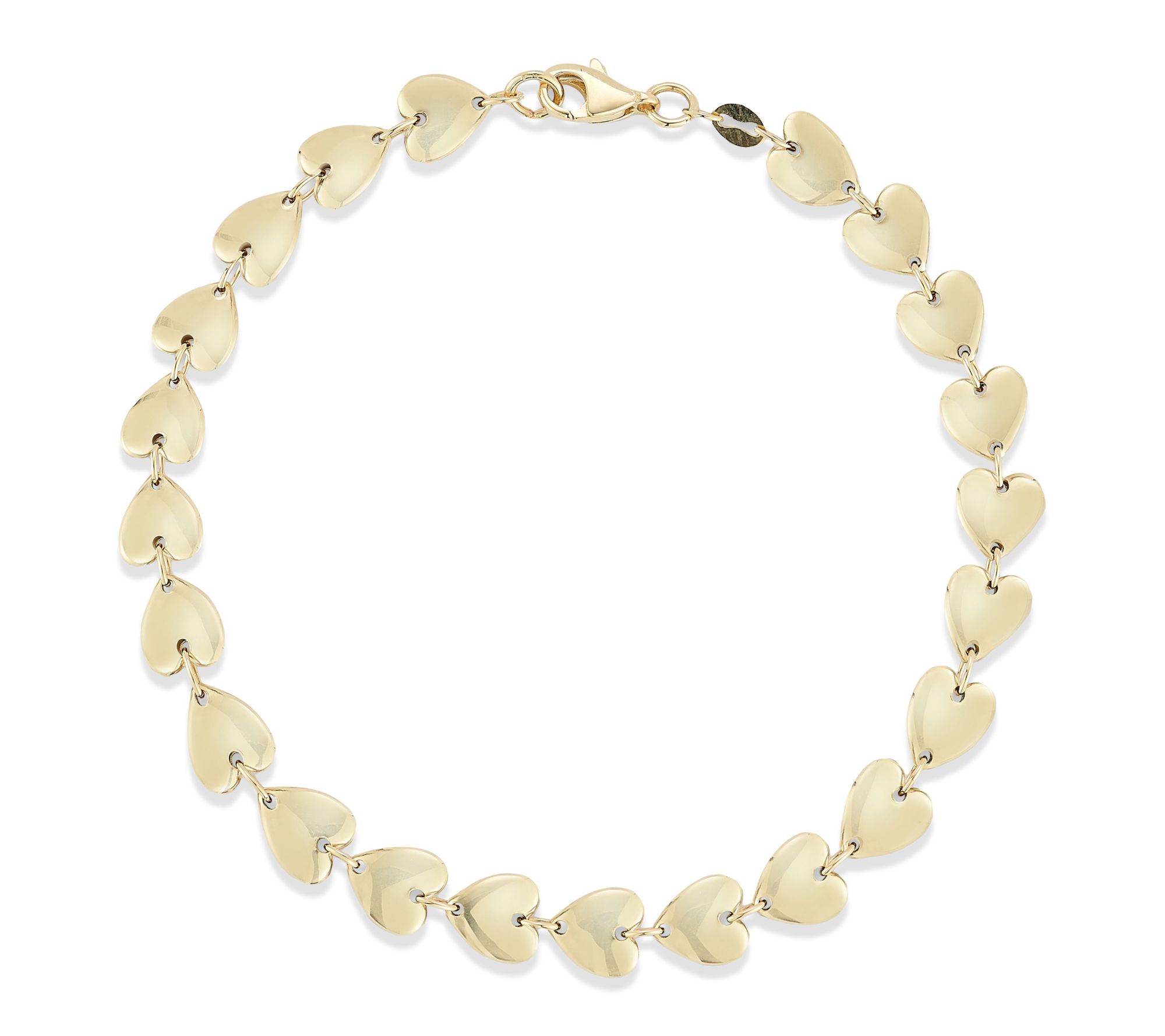 Luminosa Gold Puffed Heart Chain Bracelet, 14K
