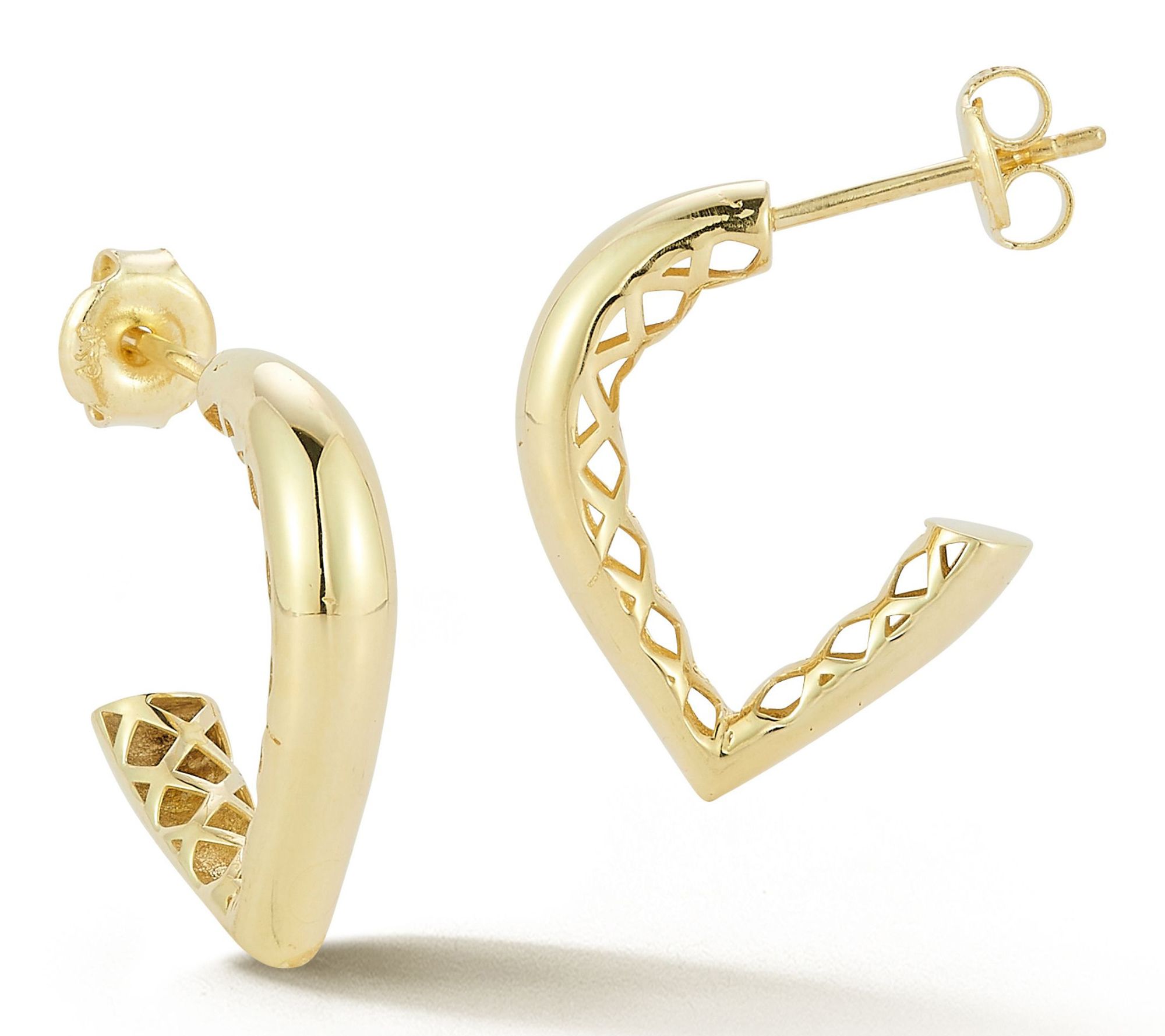 Sterlina Silver Polished Curve Hoop Earrings, Sterling