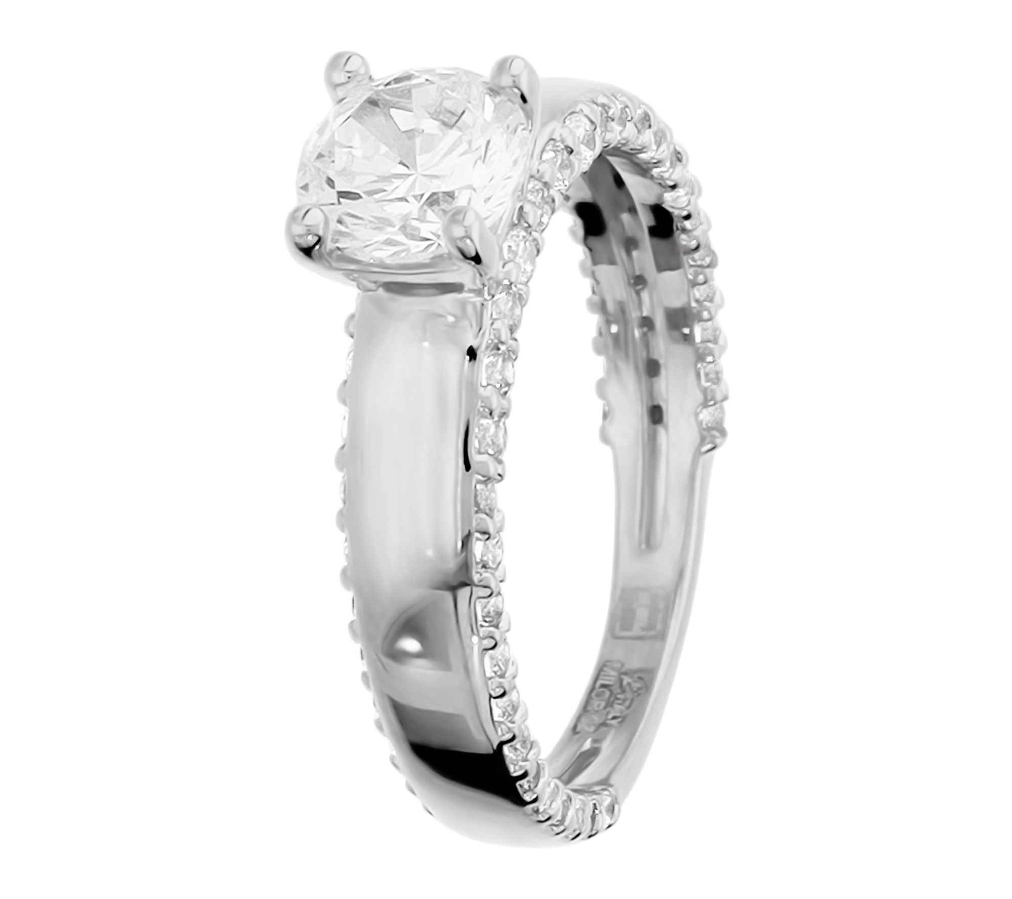 Diamonque x Bronzo Italia Pave Band Solitaire Ring