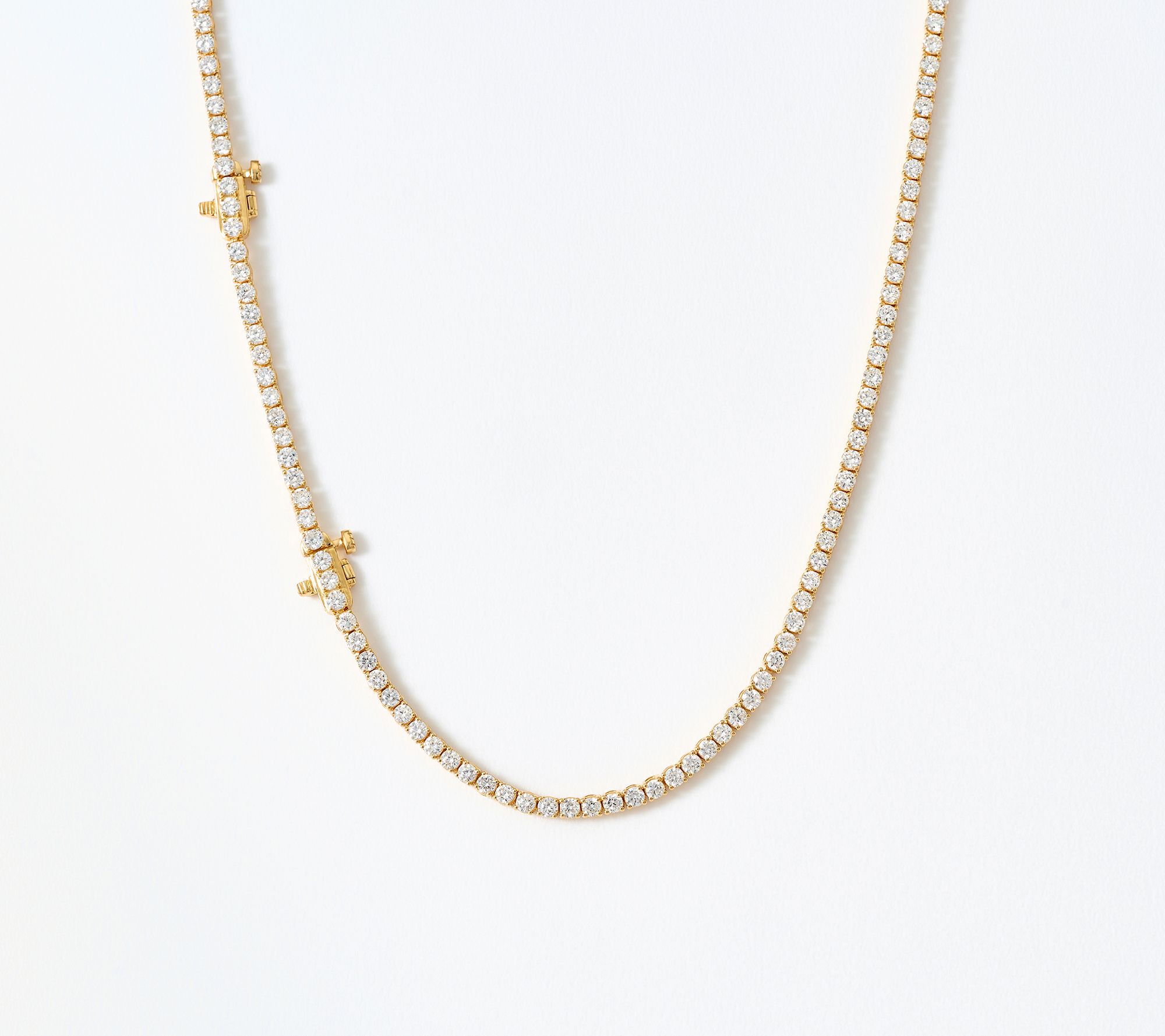  Fire Light Lab Grown Diamond 10.00 cttw 16" Tennis Necklace w/ 2" Extender