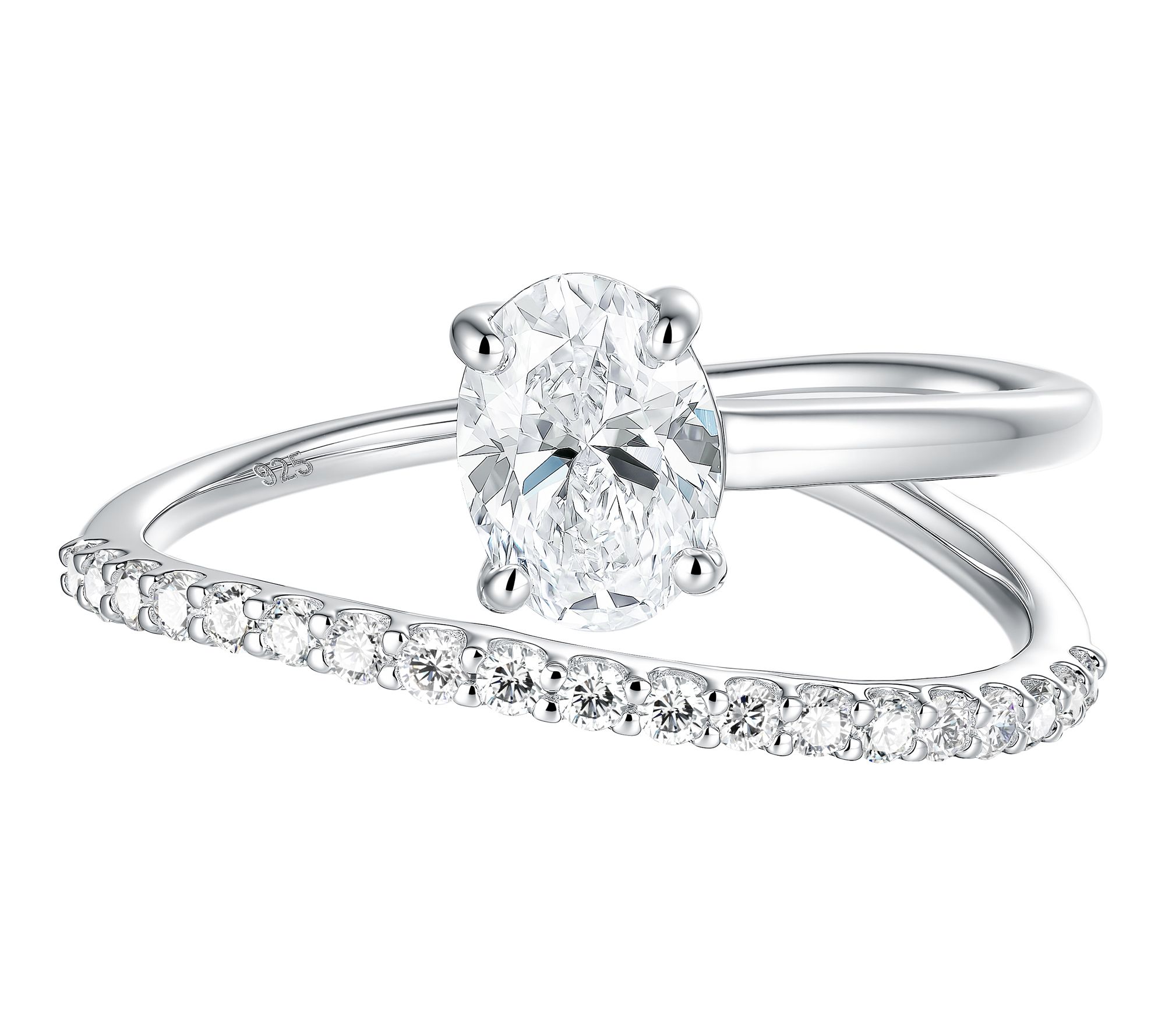 Fire Light Lab Grown Diamond 0.90 cttw Bypass Ring, Sterling