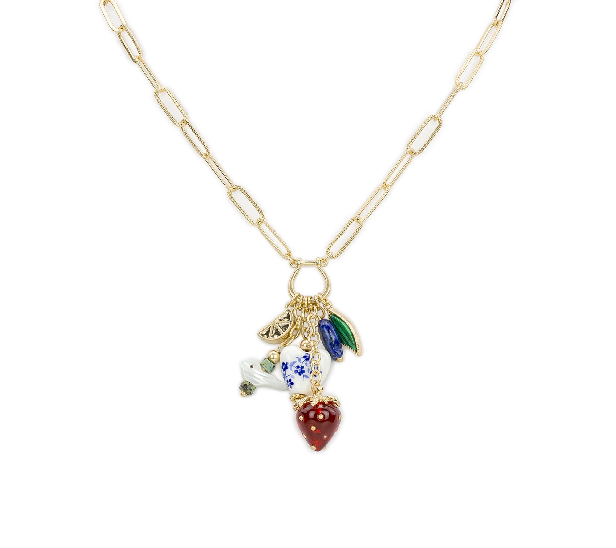 Patricia Nash Resin Strawberry Charm Necklace