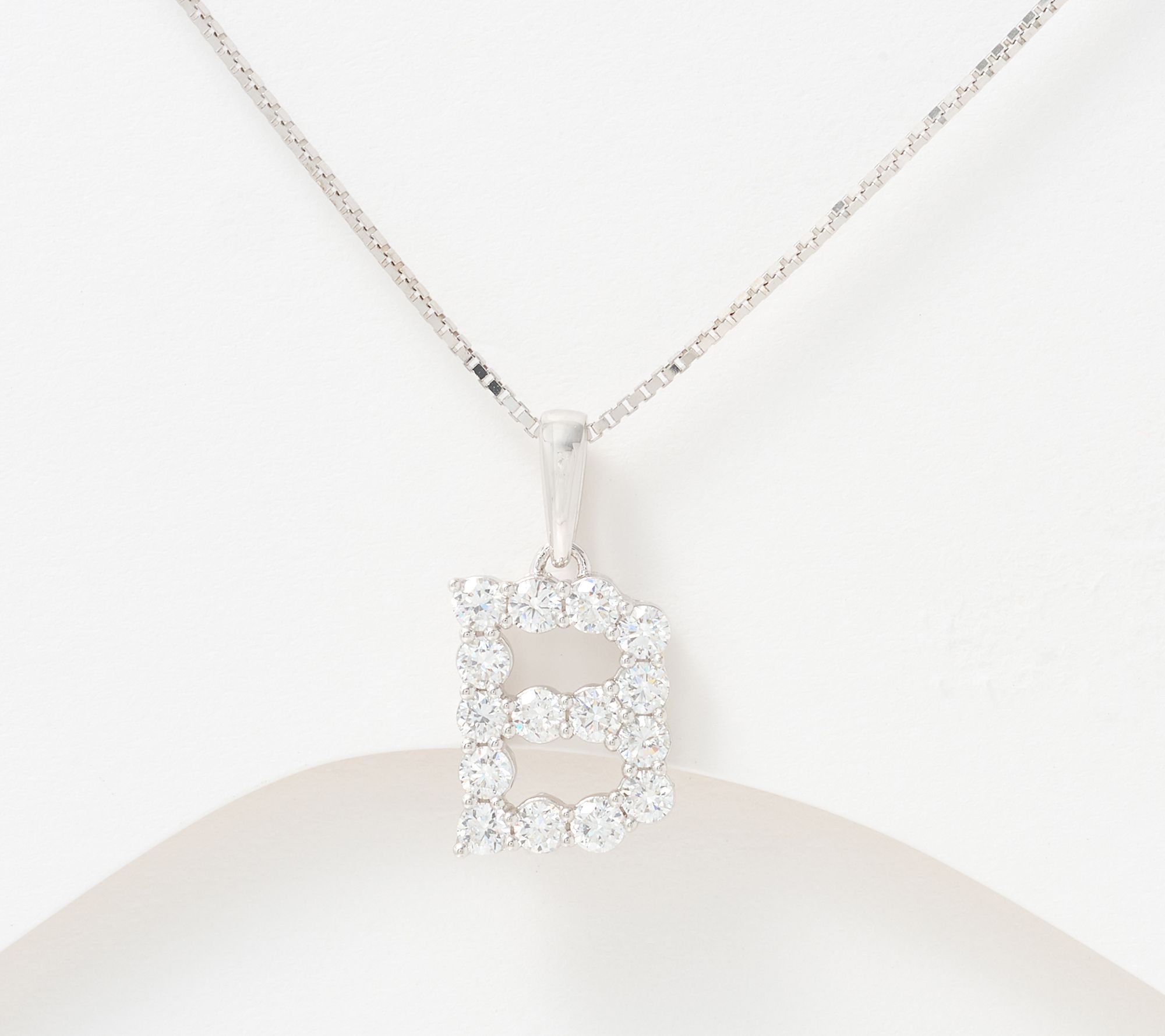 "As Is" Fire Light Lab Grown Diamond .4cttw Silver Initial Necklace,Sterl