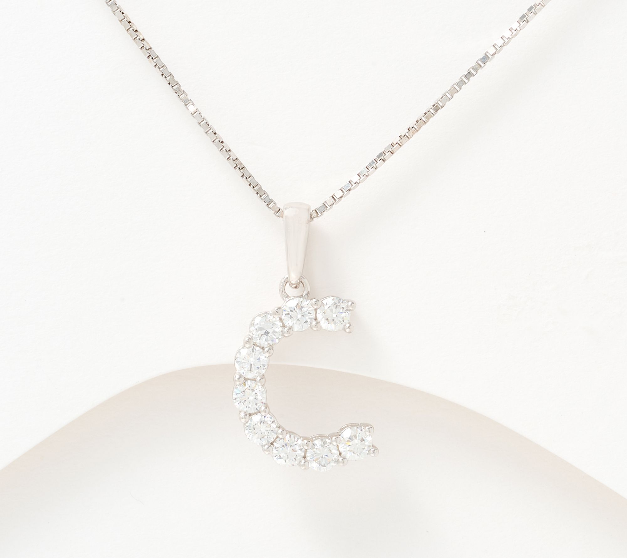 "As Is" Fire Light Lab Grown Diamond .4cttw Silver Initial Necklace,Sterl