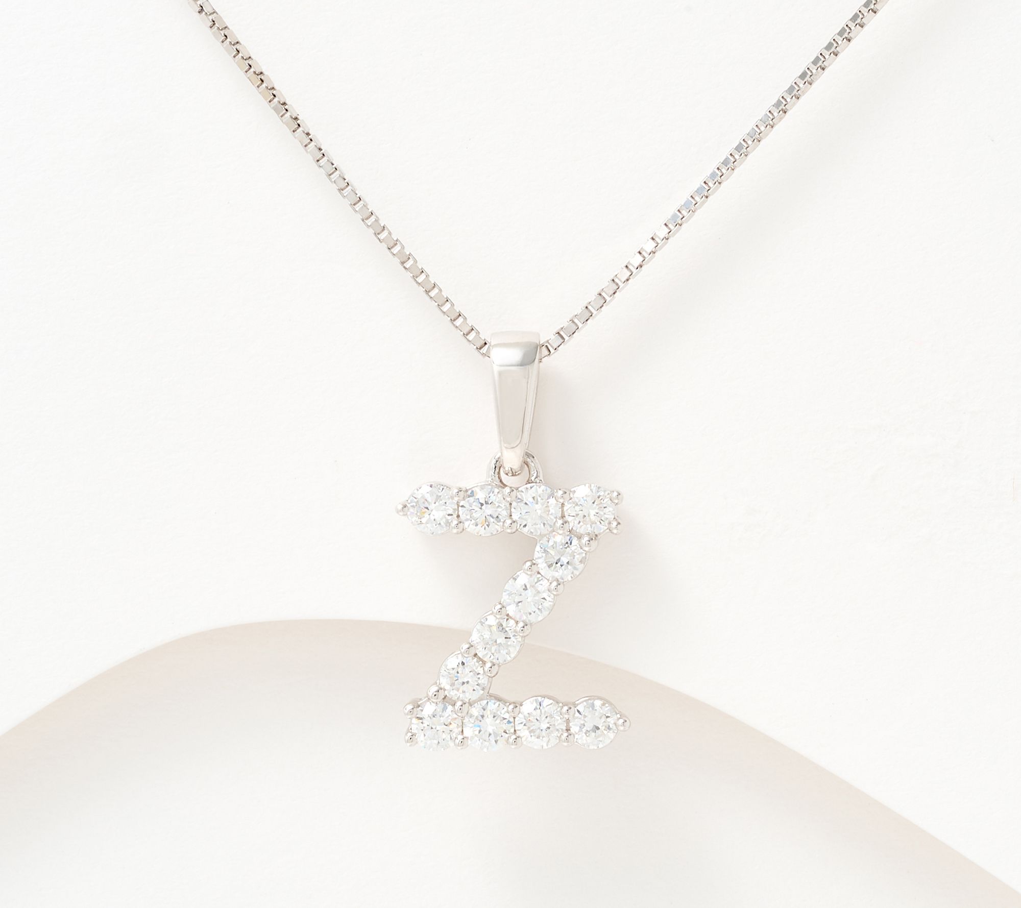 "As Is" Fire Light Lab Grown Diamond .4cttw Silver Initial Necklace,Sterl