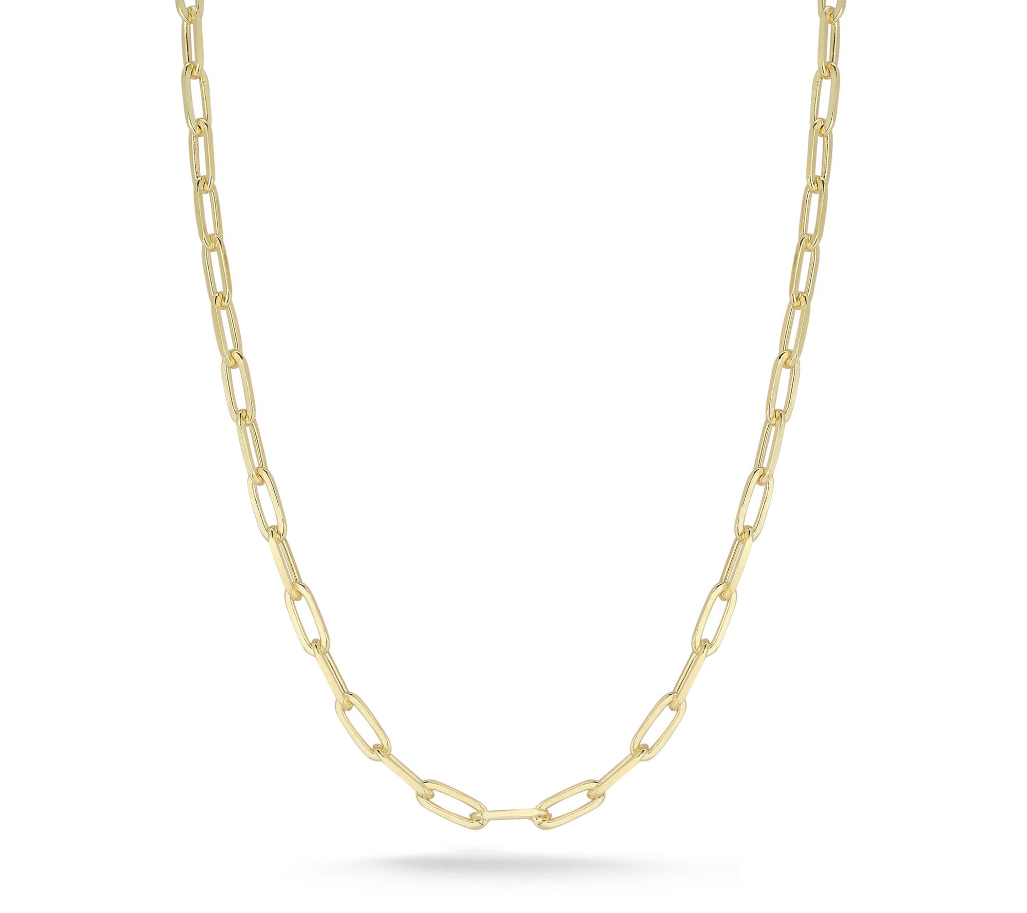 Italian Silver 24" Paperclip Chain Necklace, Sterling