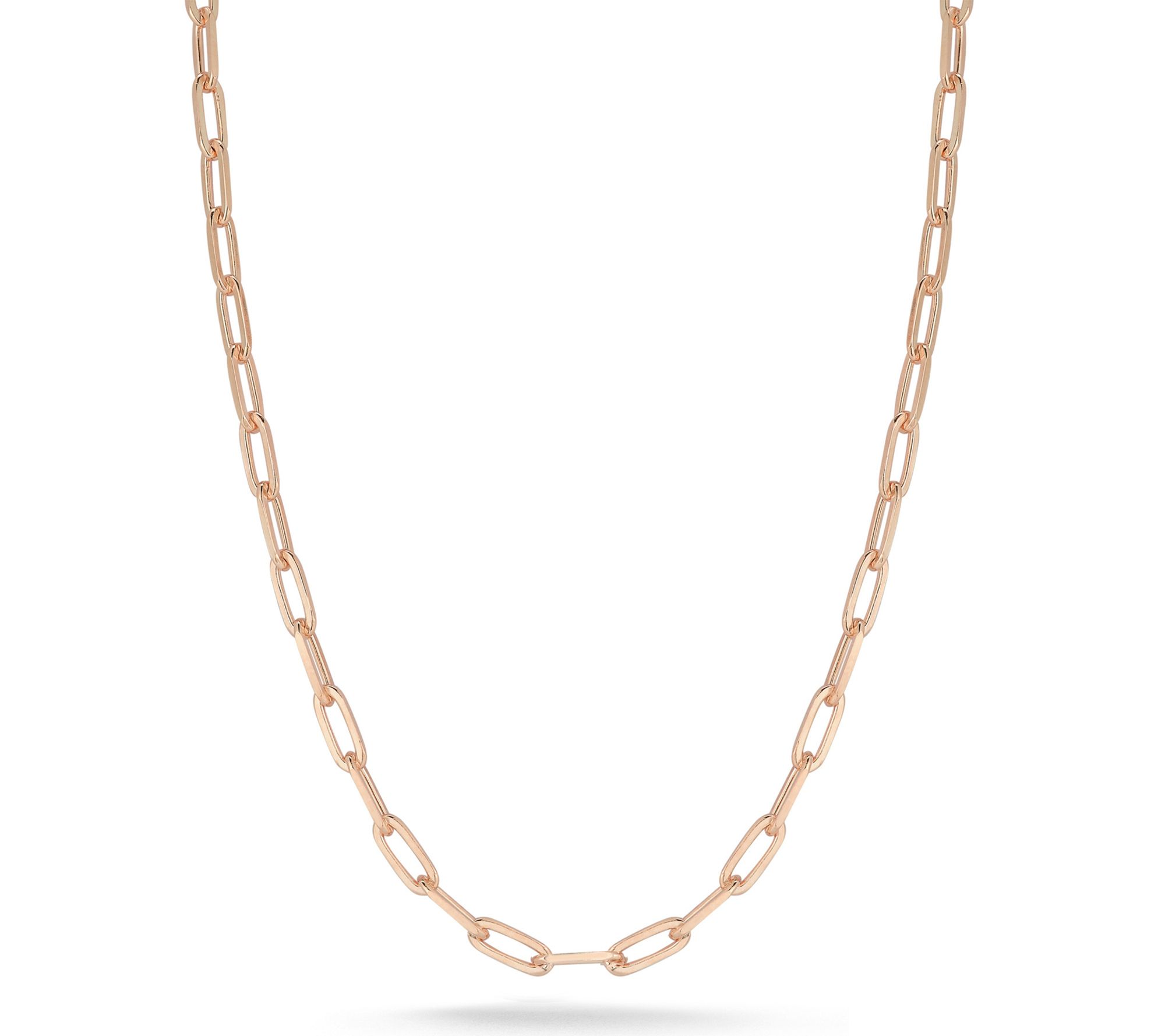 Italian Silver 24" Paperclip Chain Necklace, Sterling