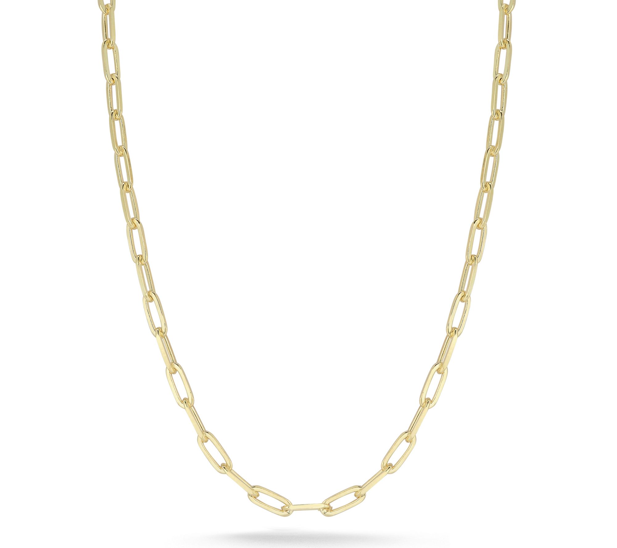 Italian Silver 24" Paperclip Chain Necklace, Sterling