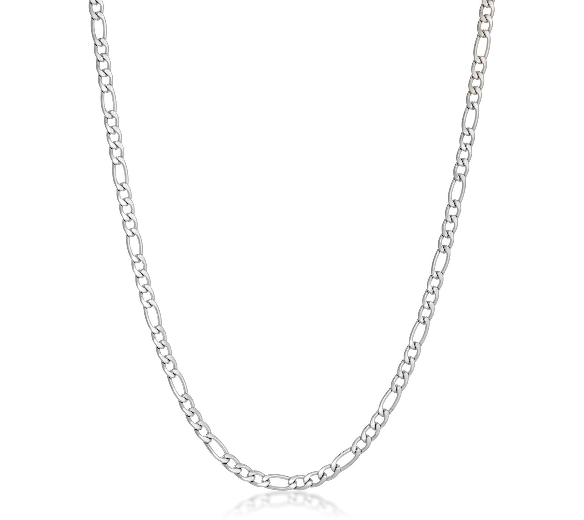 LYNX Men's Stainless Steel 3MM Figaro Chain Necklace