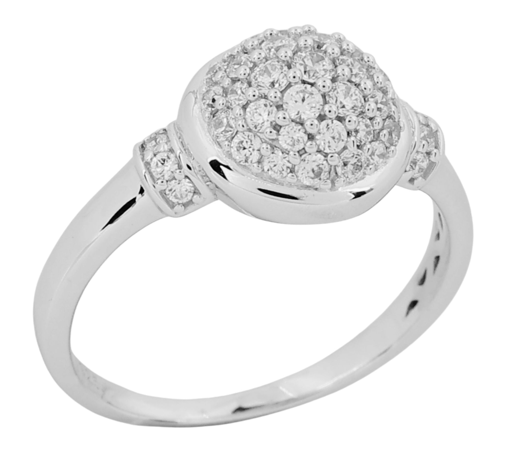 Diamonique Pave Disc Cluster Ring, Sterling Silver