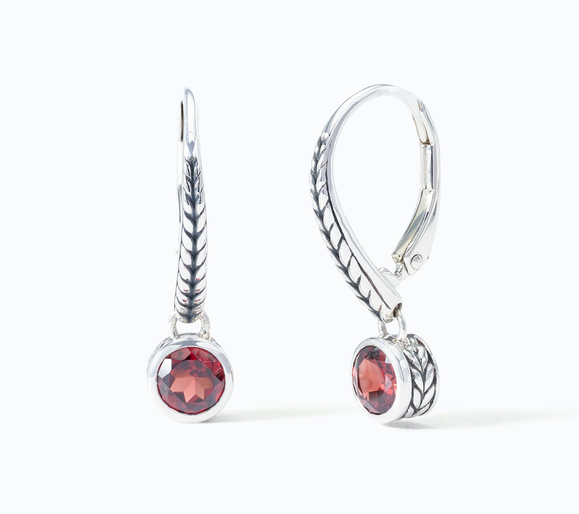 JAI Sterling Silver Bezel Set Gemstone Leverbacks