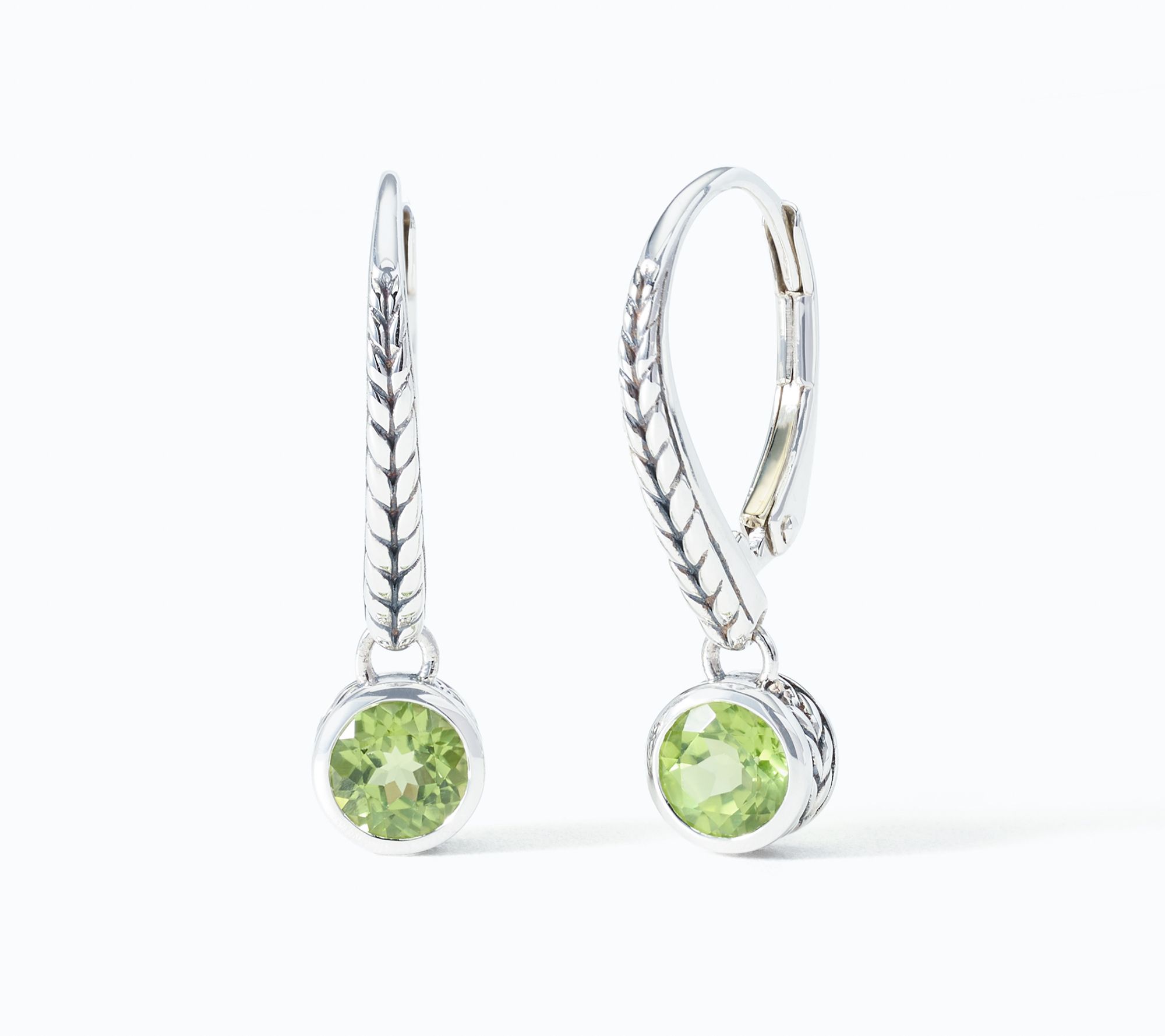 JAI Sterling Silver Bezel Set Gemstone Leverbacks