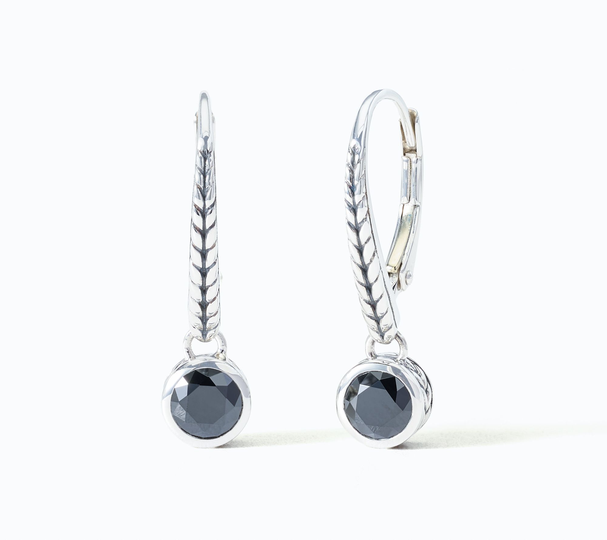JAI Sterling Silver Bezel Set Gemstone Leverbacks