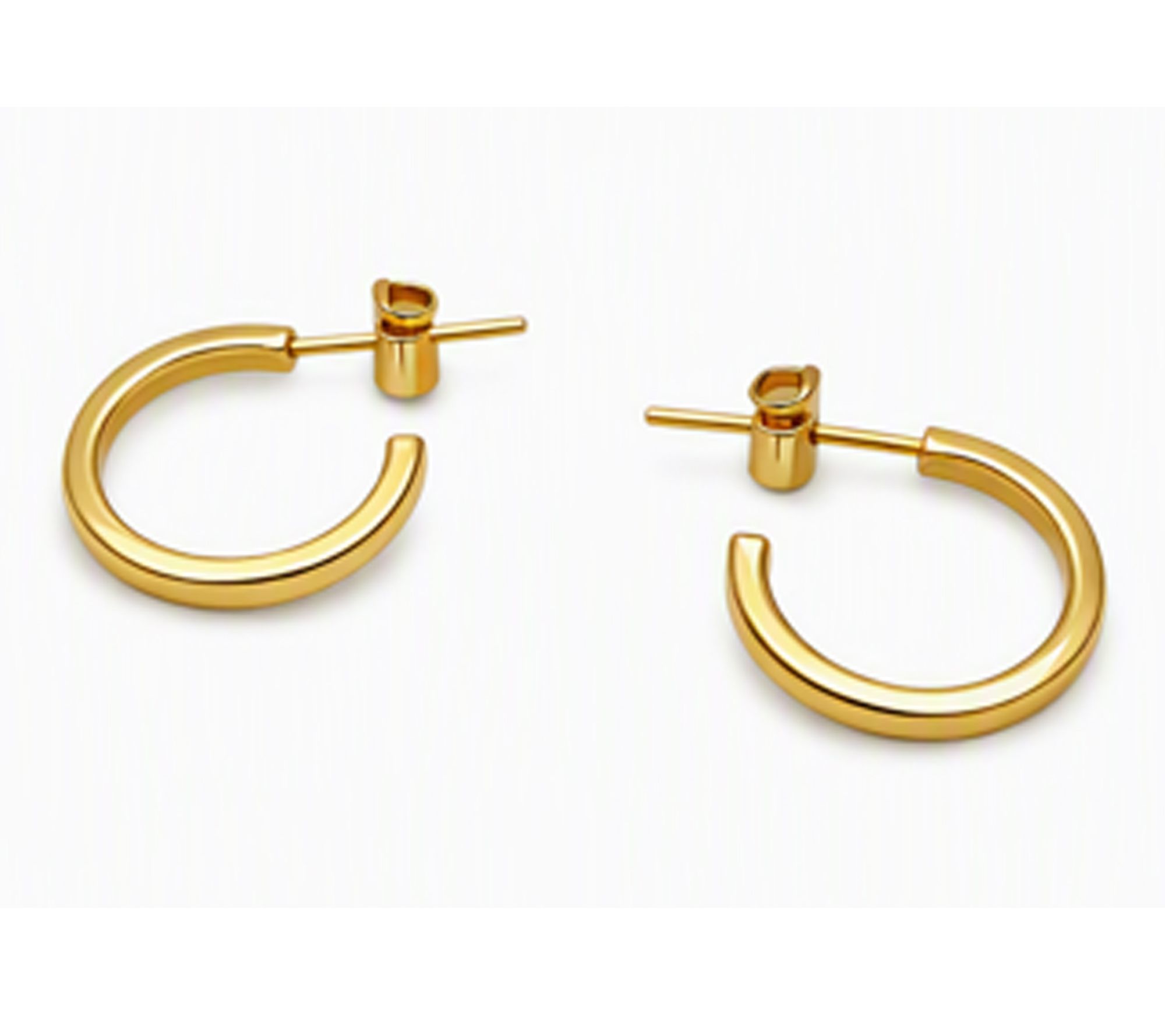 Alkeme 10k Gold Squared Polished Hoop Earrings