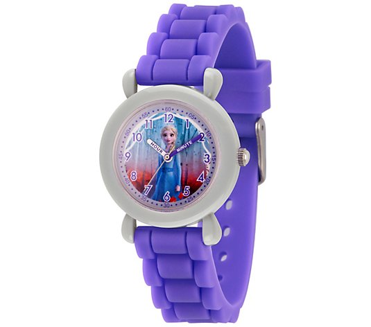 Disney Frozen 2 Girls' Elsa Purple Strap Watch