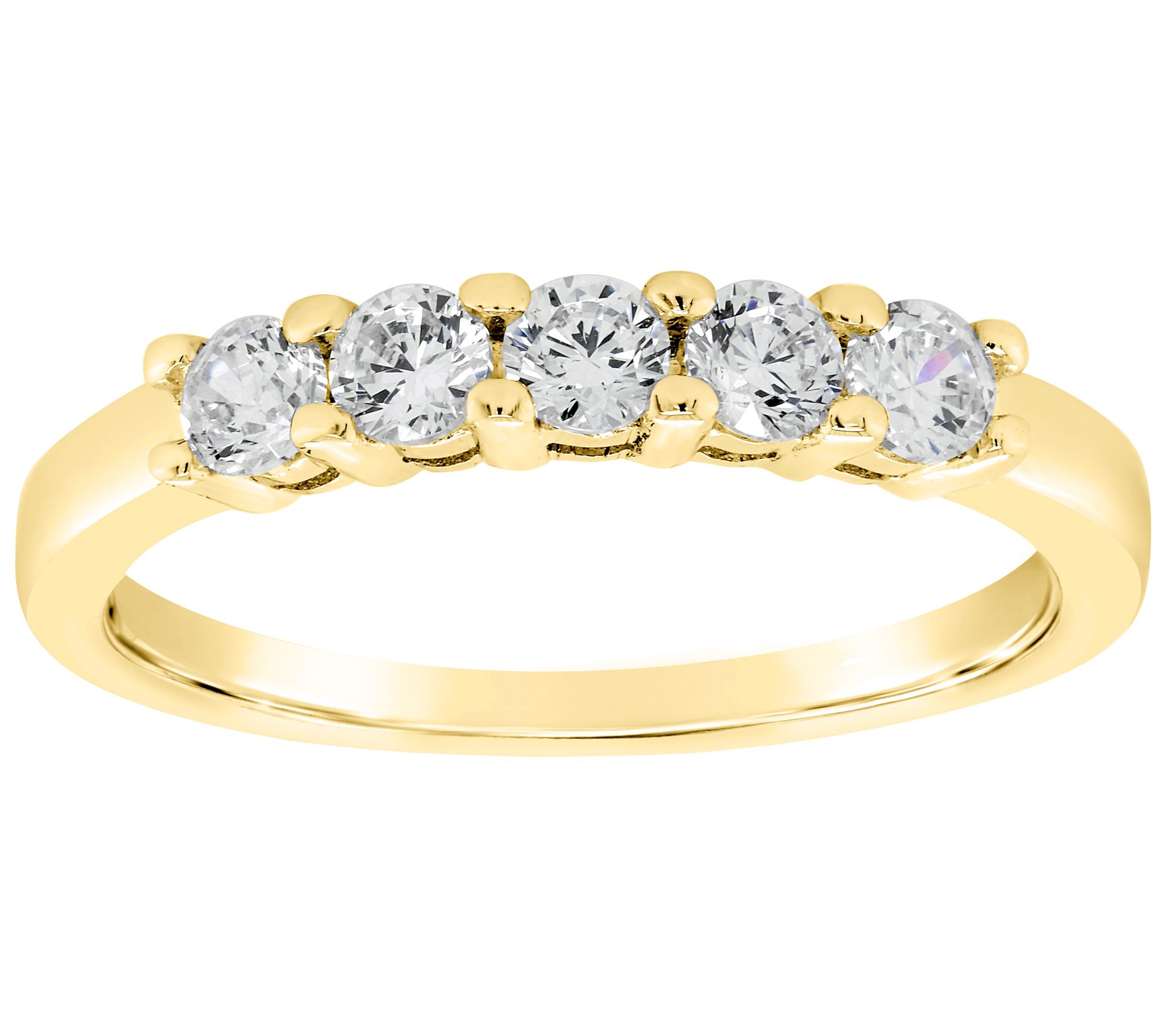 Affinity 14K Gold 4/10 cttw 5-Stone Diamond Band Ring