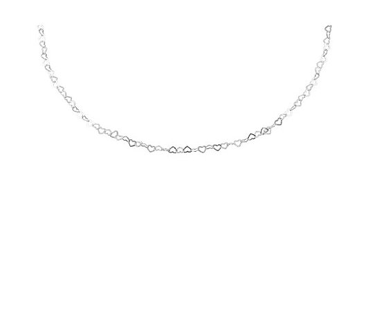 UltraFine Silver 18" Heart Link Necklace, 2.8g