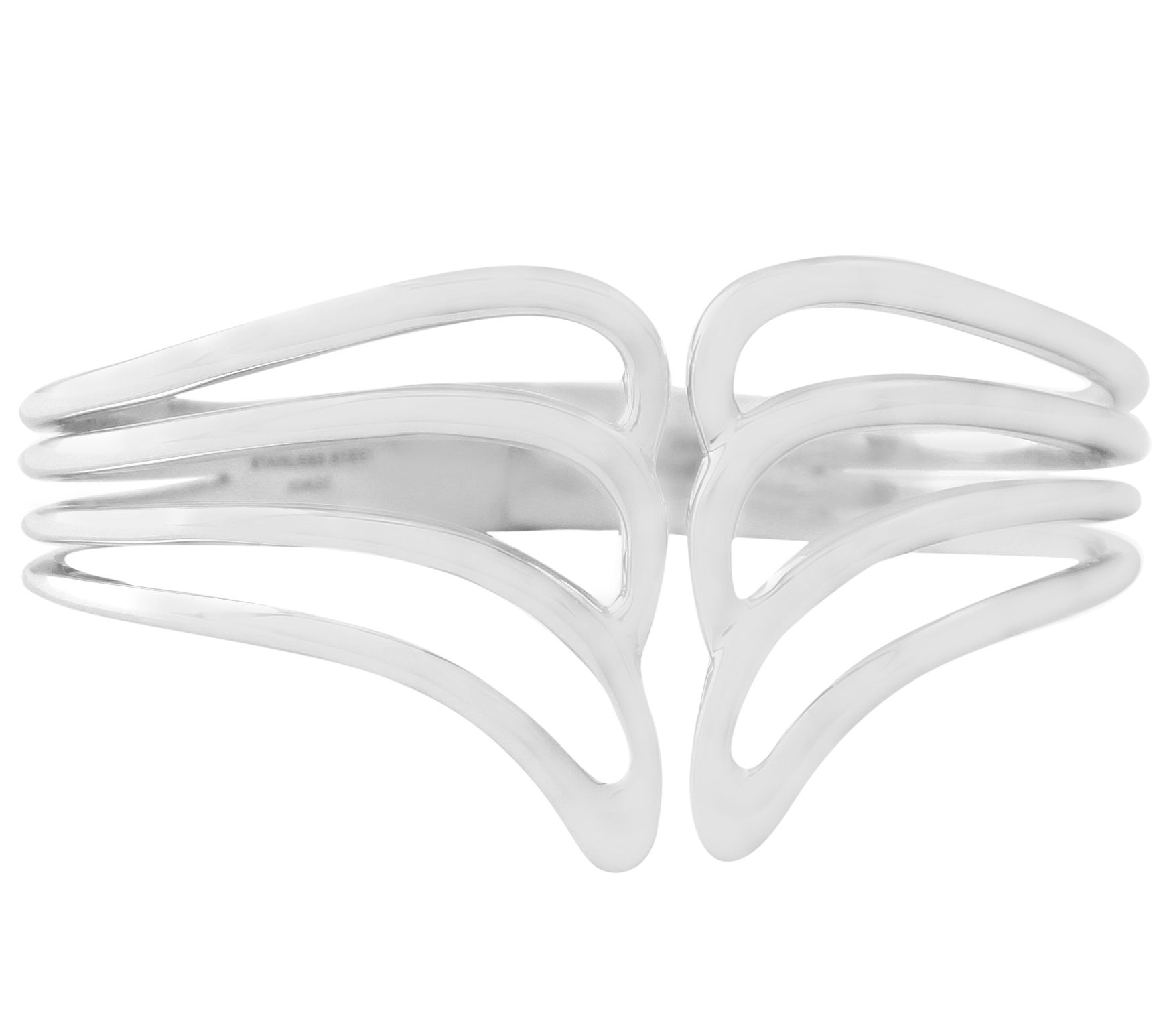 Sterling Wave Design Hinged Cuff b y Silver Style