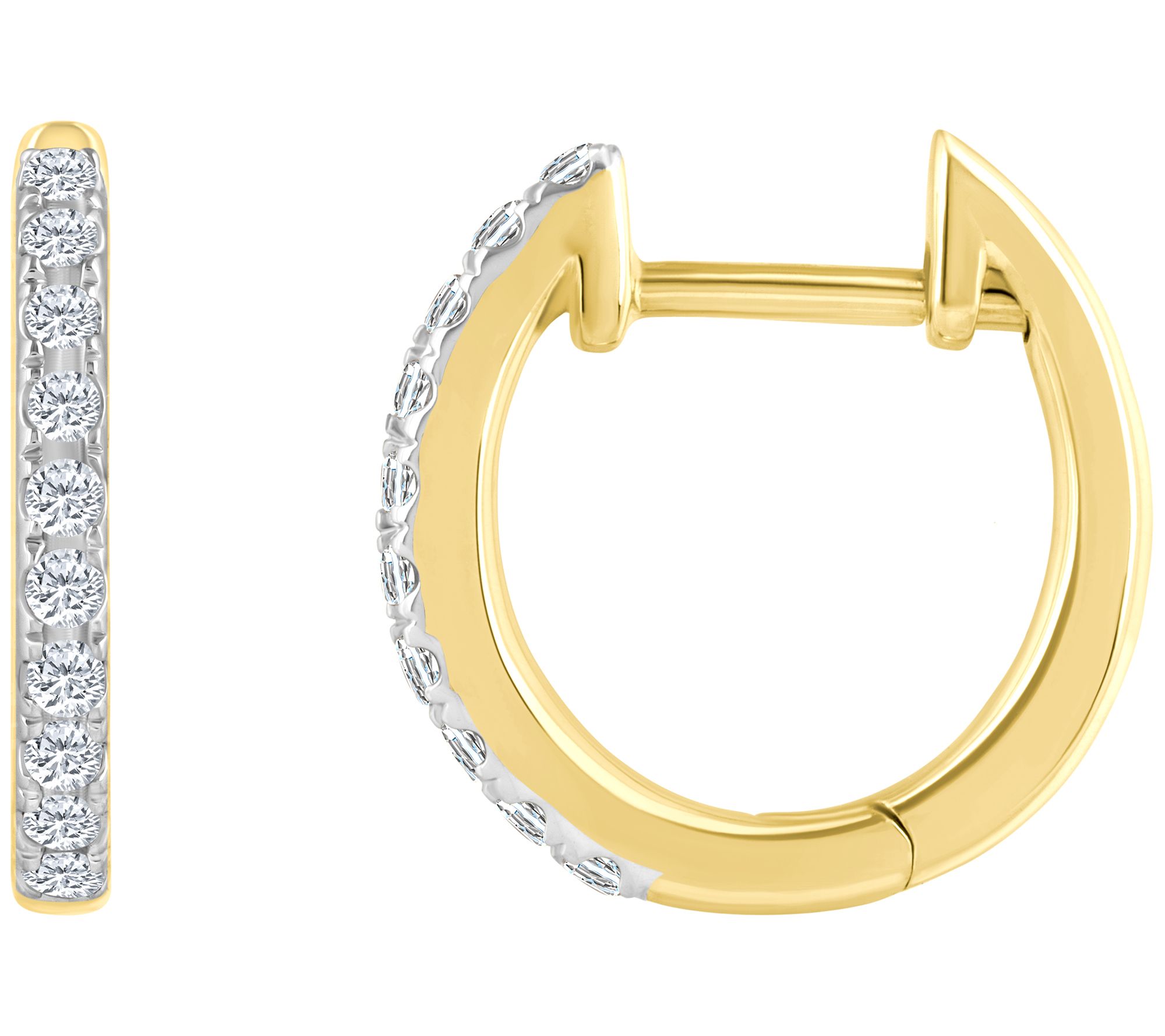 Affinity 0.20 cttw Diamond Hoop Earrings, 14K Gold