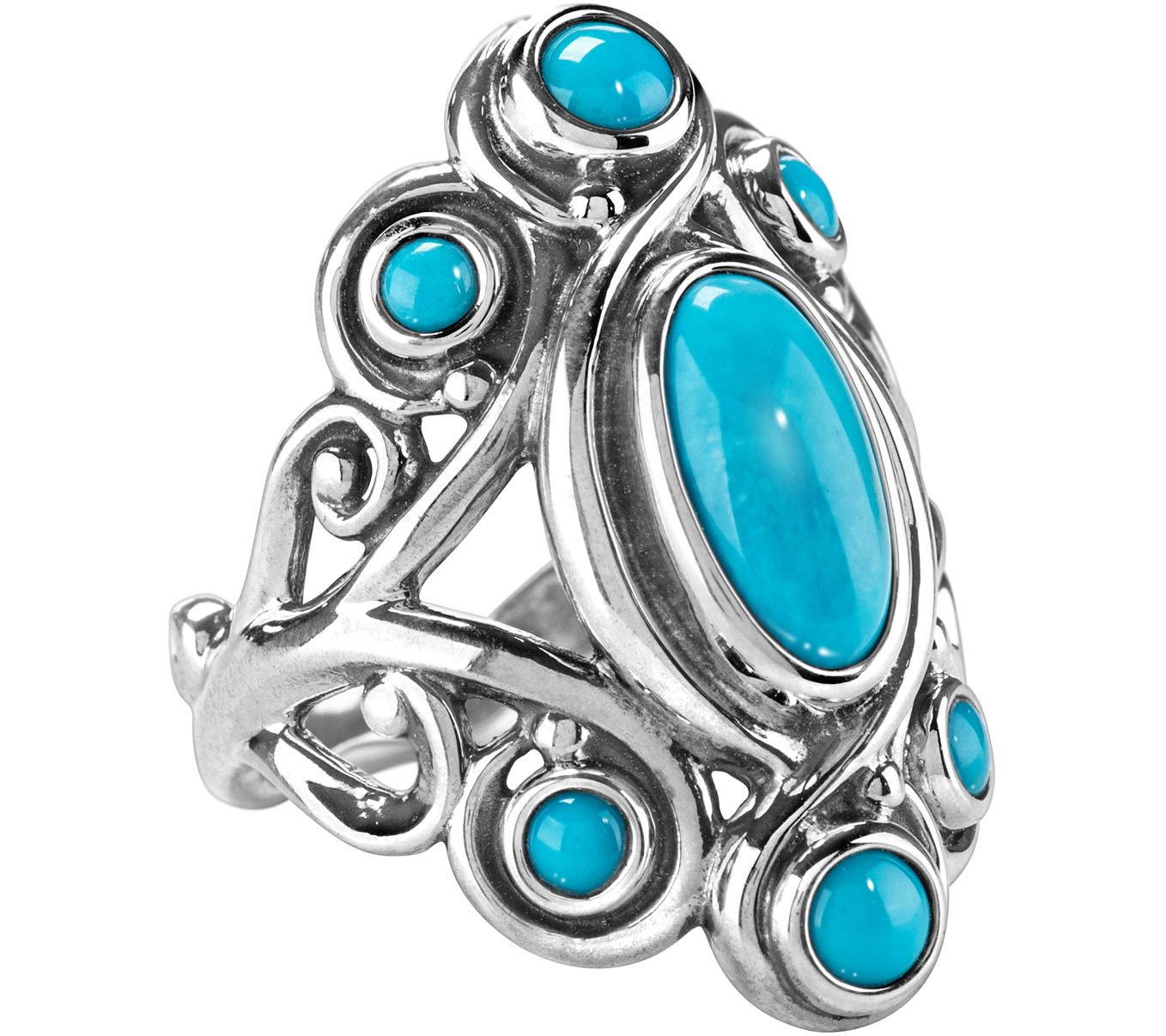 Details about   Carolyn Pollack  Sleeping Beauty Turquoise Cluster Ring  7 by American West 